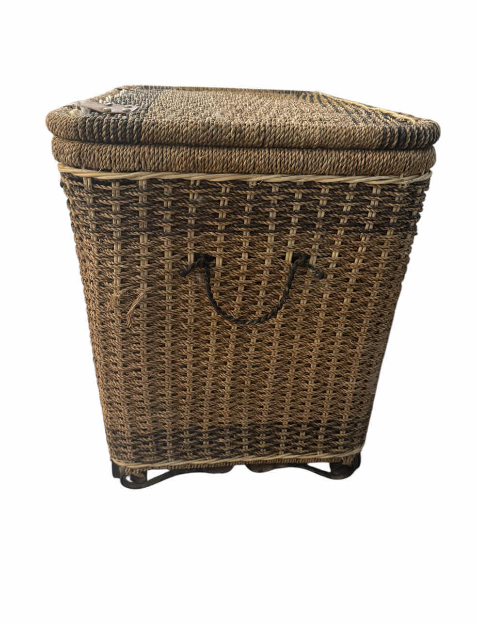 Photo 1 of VINTAGE FRENCH WICKER STORAGE HAMPER BASKET
27.5” X 17.5” X H21”