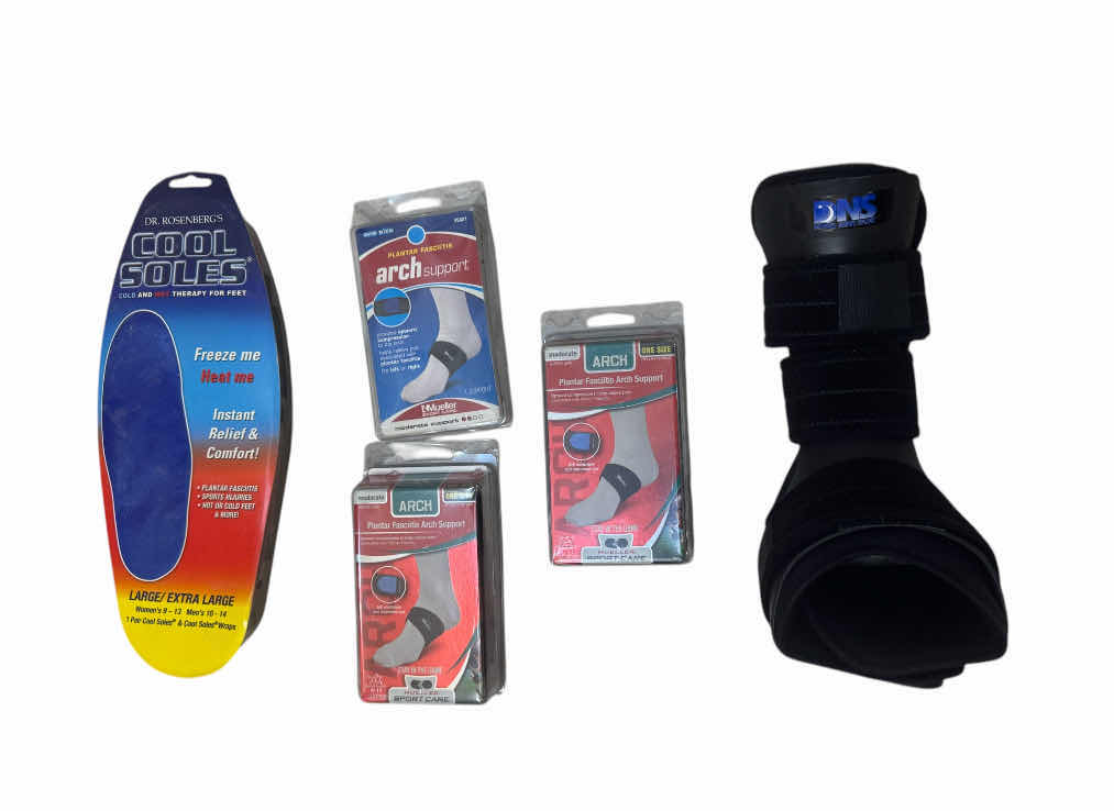 Photo 1 of GUARDIAN ADJUSTABLE METAL QUAD CANE AND SOLE AND ARCH SUPPORT ORTHOTICS SUPPLIES

CANE
12” X 8” X H34”