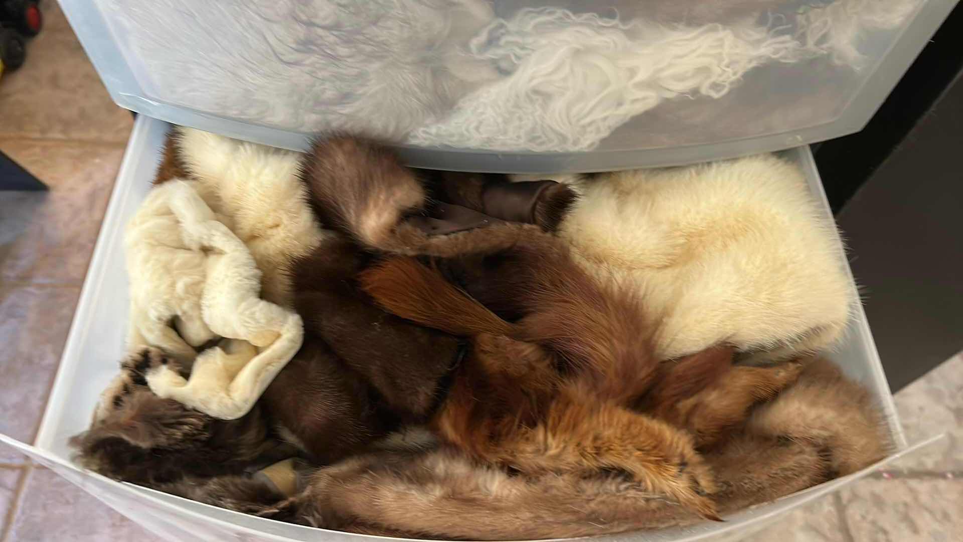 Photo 1 of CONTENTS OF 3 DRAWERS ASSORTED FURRY MATERIAL