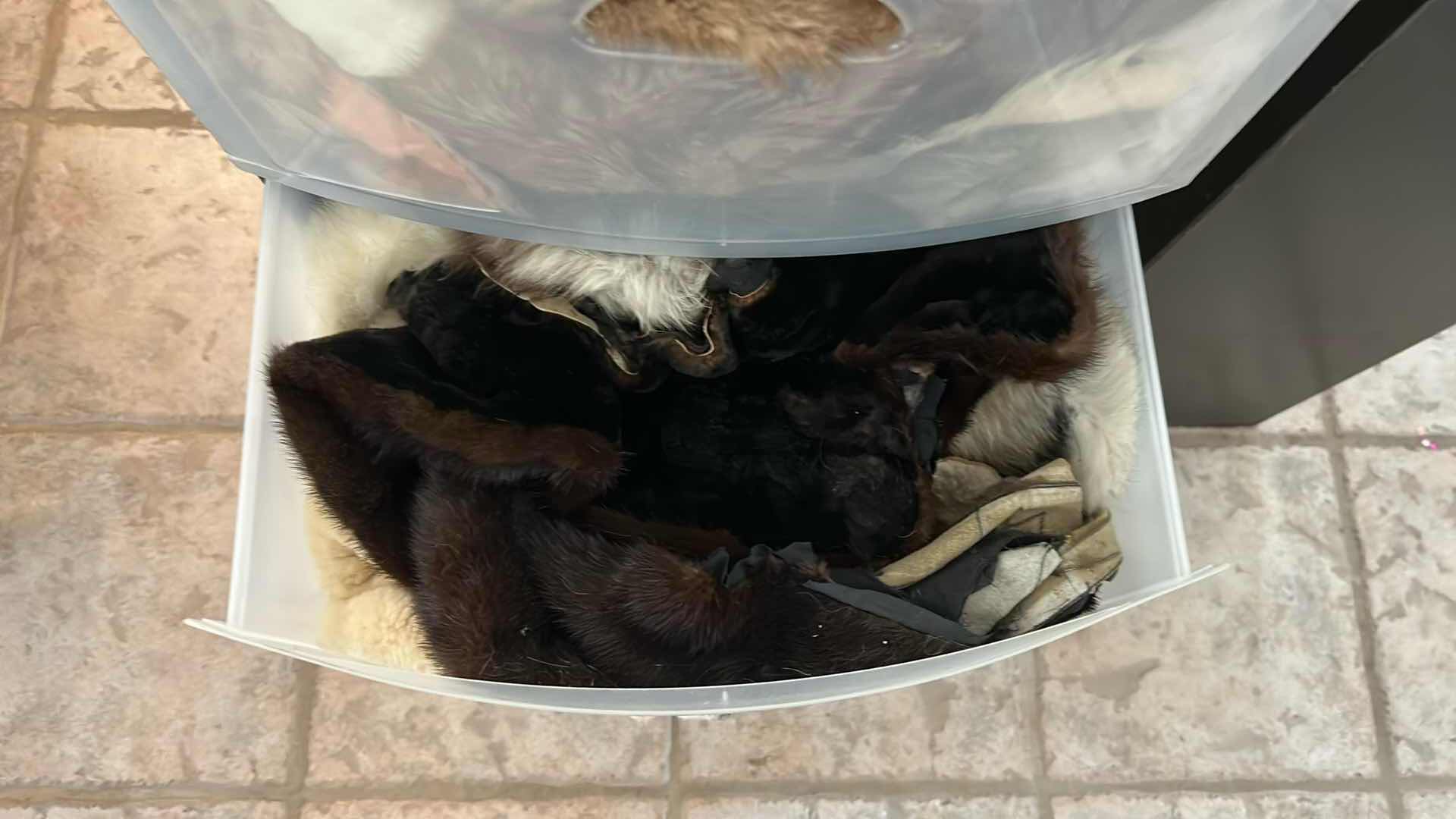 Photo 1 of CONTENTS OF 3 DRAWERS ASSORTED FURRY MATERIAL