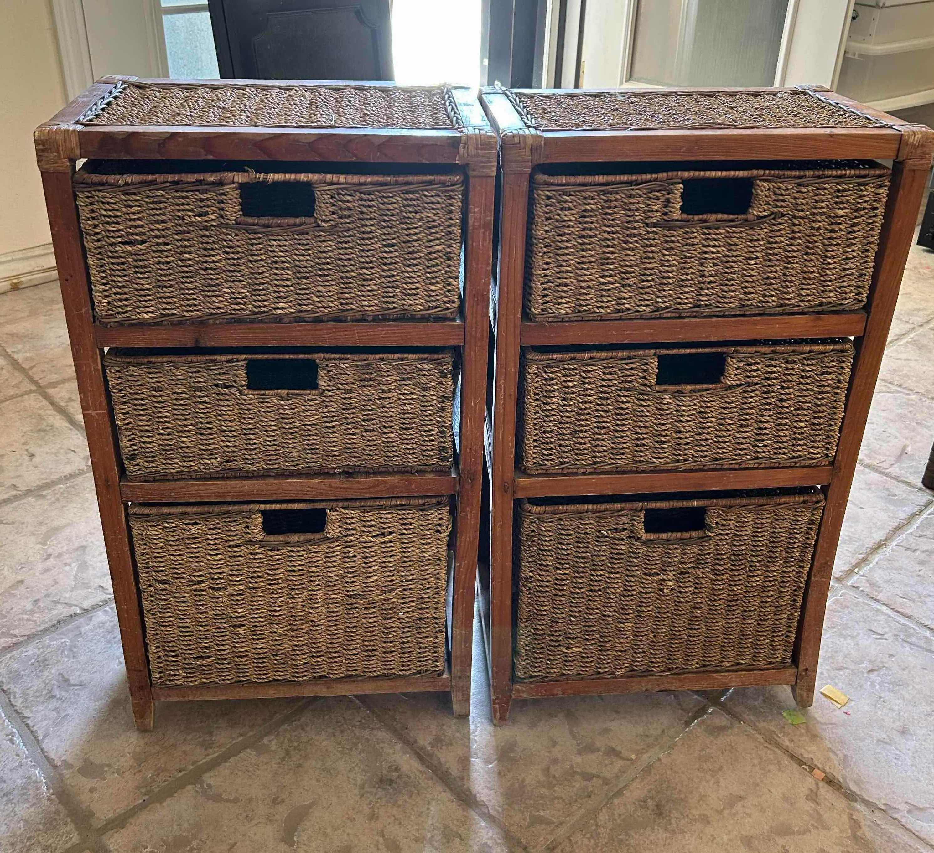 Photo 1 of 2 - 3 DRAWER RATAN STORAGE 16” X 20” H 29”