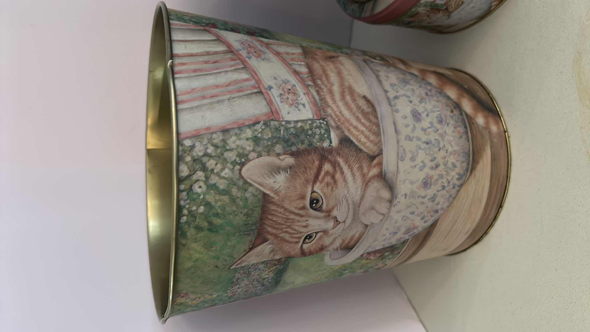 Photo 1 of 4- CAT TINS WASTE BASKET