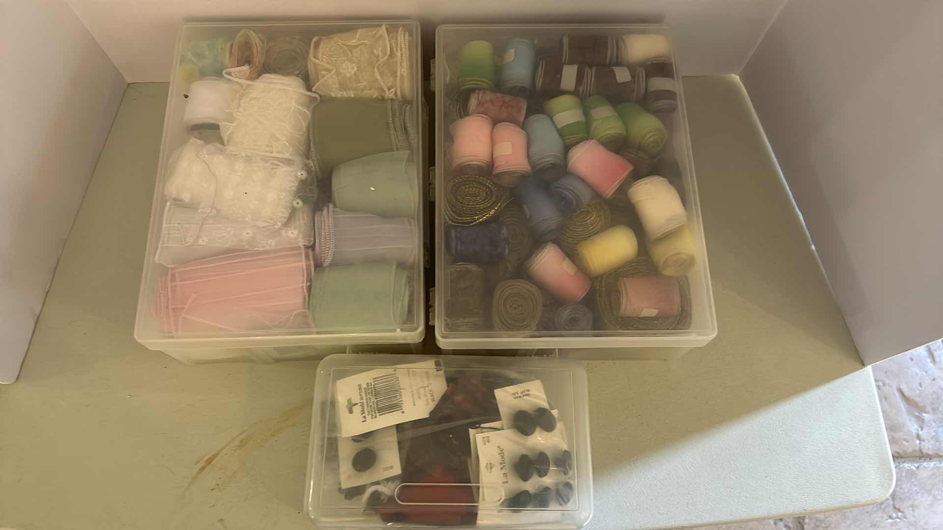 Photo 1 of 5- PLASTIC CONTAINERS ASSORTED CRAFT SUPPLIES
