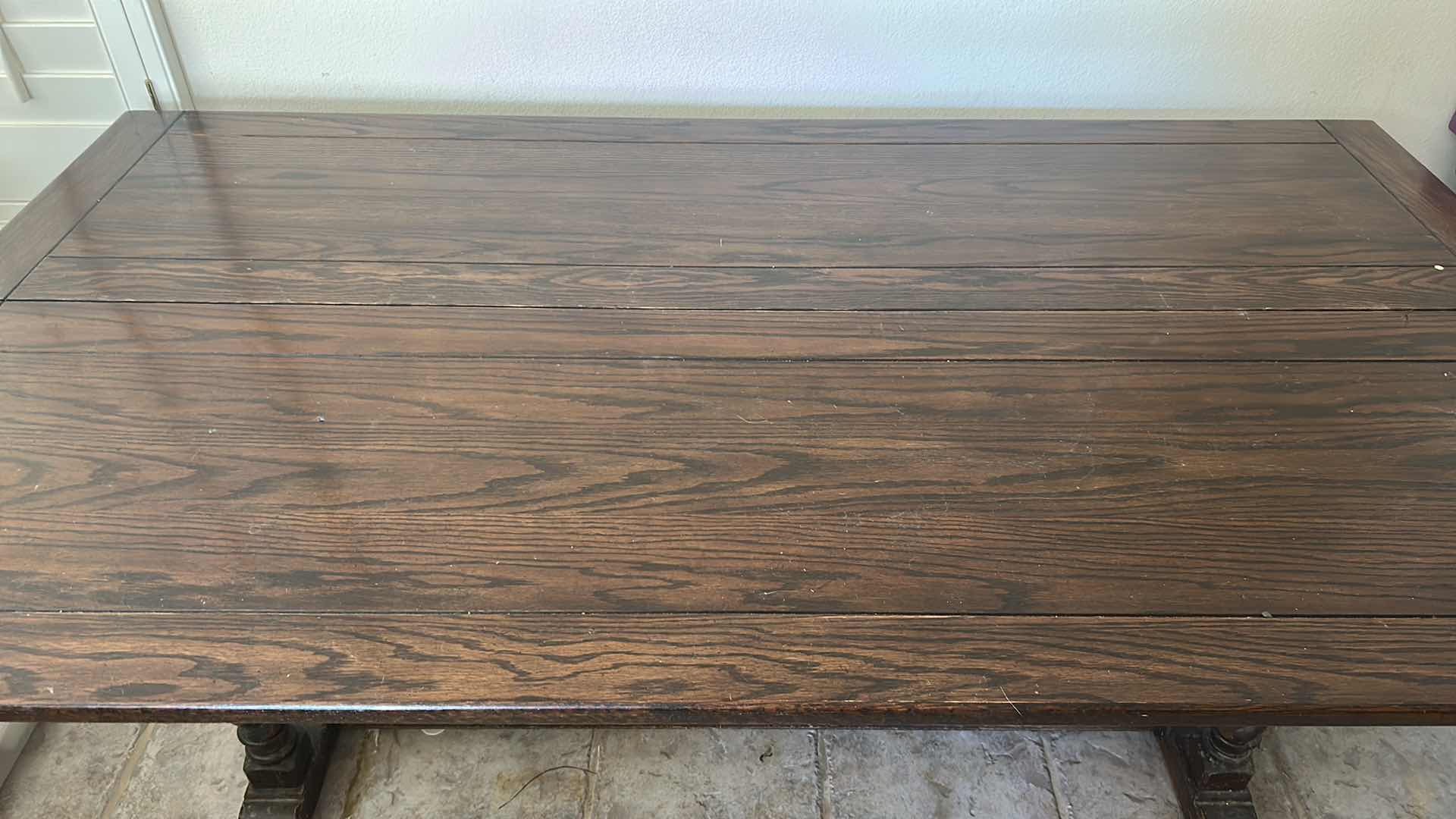 Photo 1 of OLD ENGLISH STYLE BARLEY TWIST RECTANGLE TABLE 71” X 39” H 29”