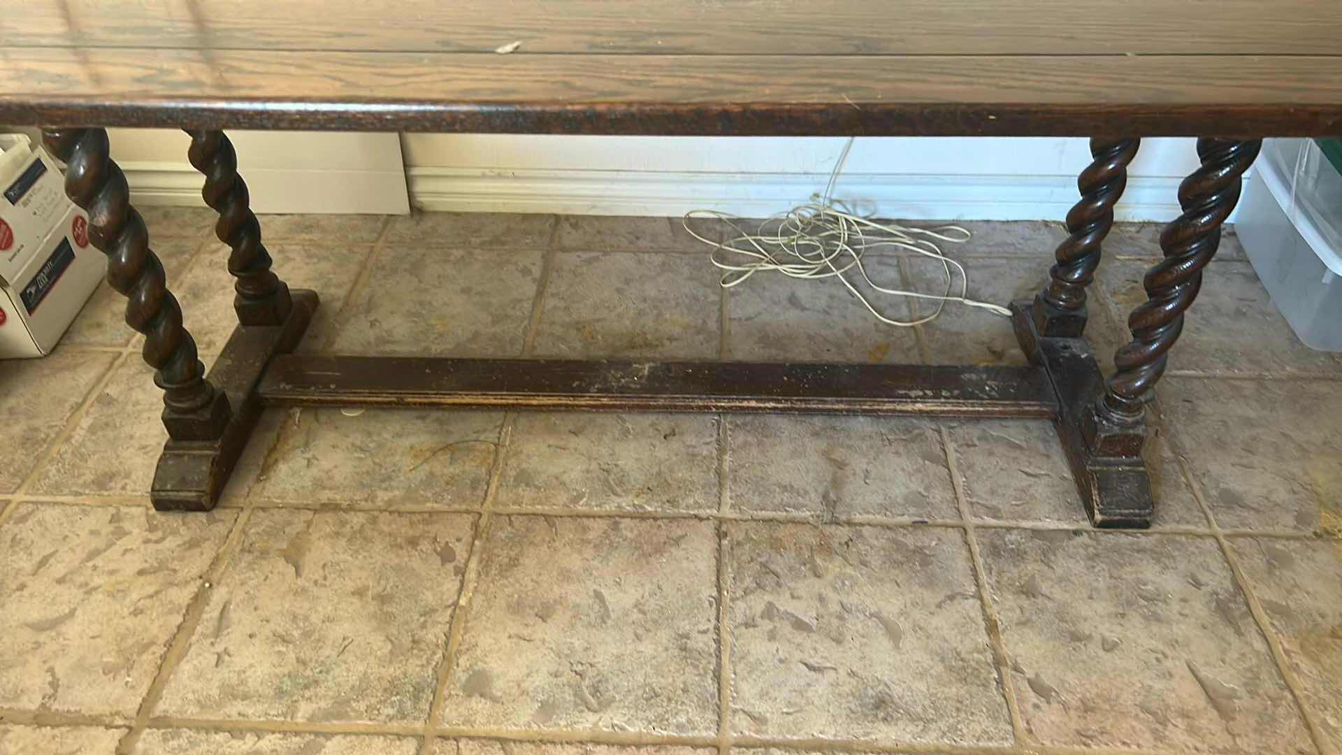Photo 1 of OLD ENGLISH STYLE BARLEY TWIST RECTANGLE TABLE 71” X 39” H 29”
