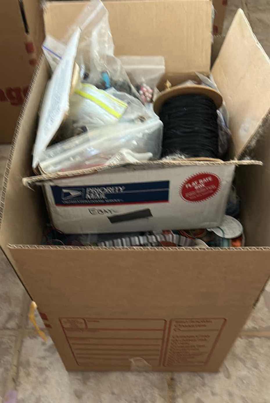 Photo 1 of CONTENTS OF BOX BEADS RIBBONS