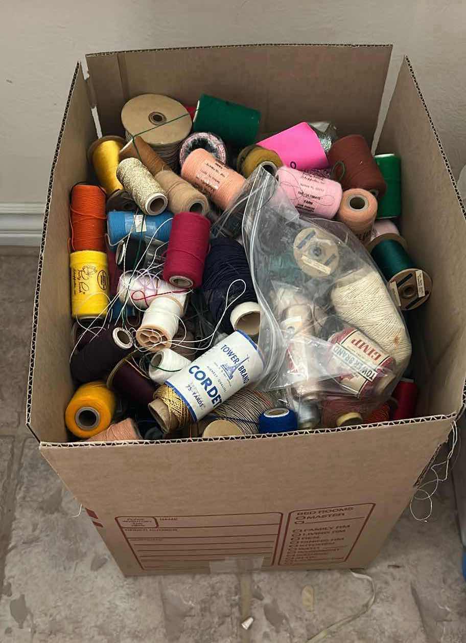 Photo 1 of CONTENTS OF BOX ASSORTED THREAD