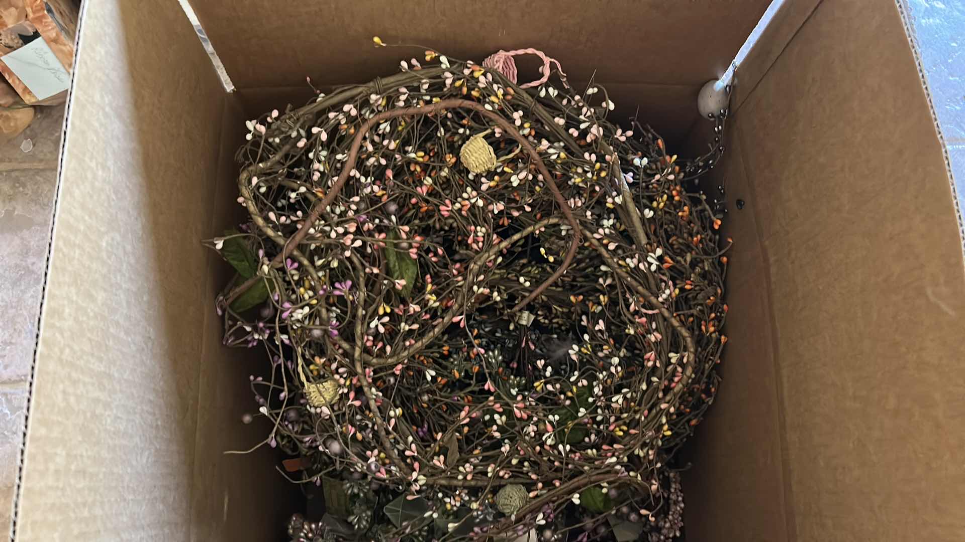 Photo 1 of CONTENTS OF BOX ASSORTED FAUX WREATHS