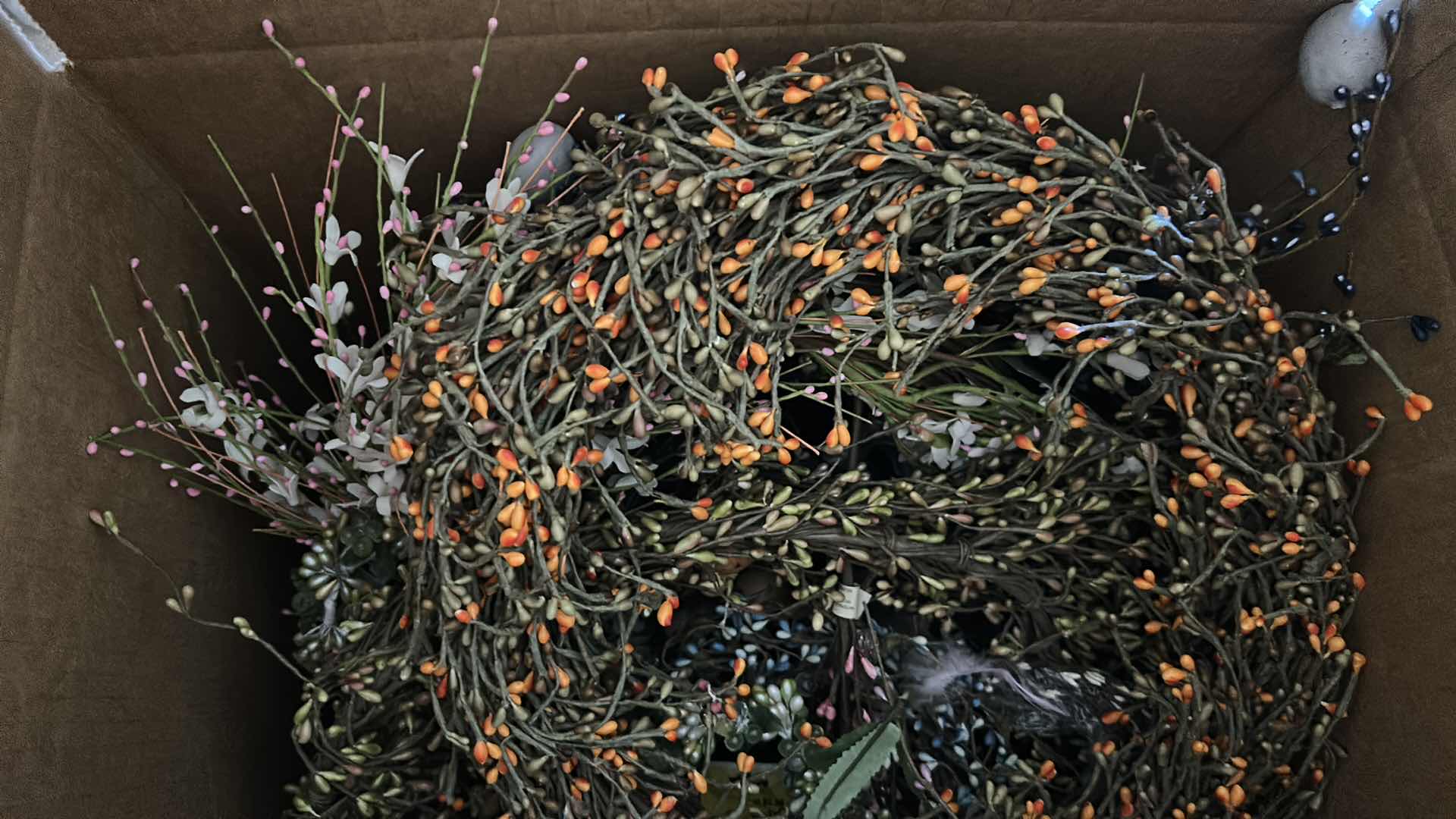 Photo 1 of CONTENTS OF BOX ASSORTED FAUX WREATHS