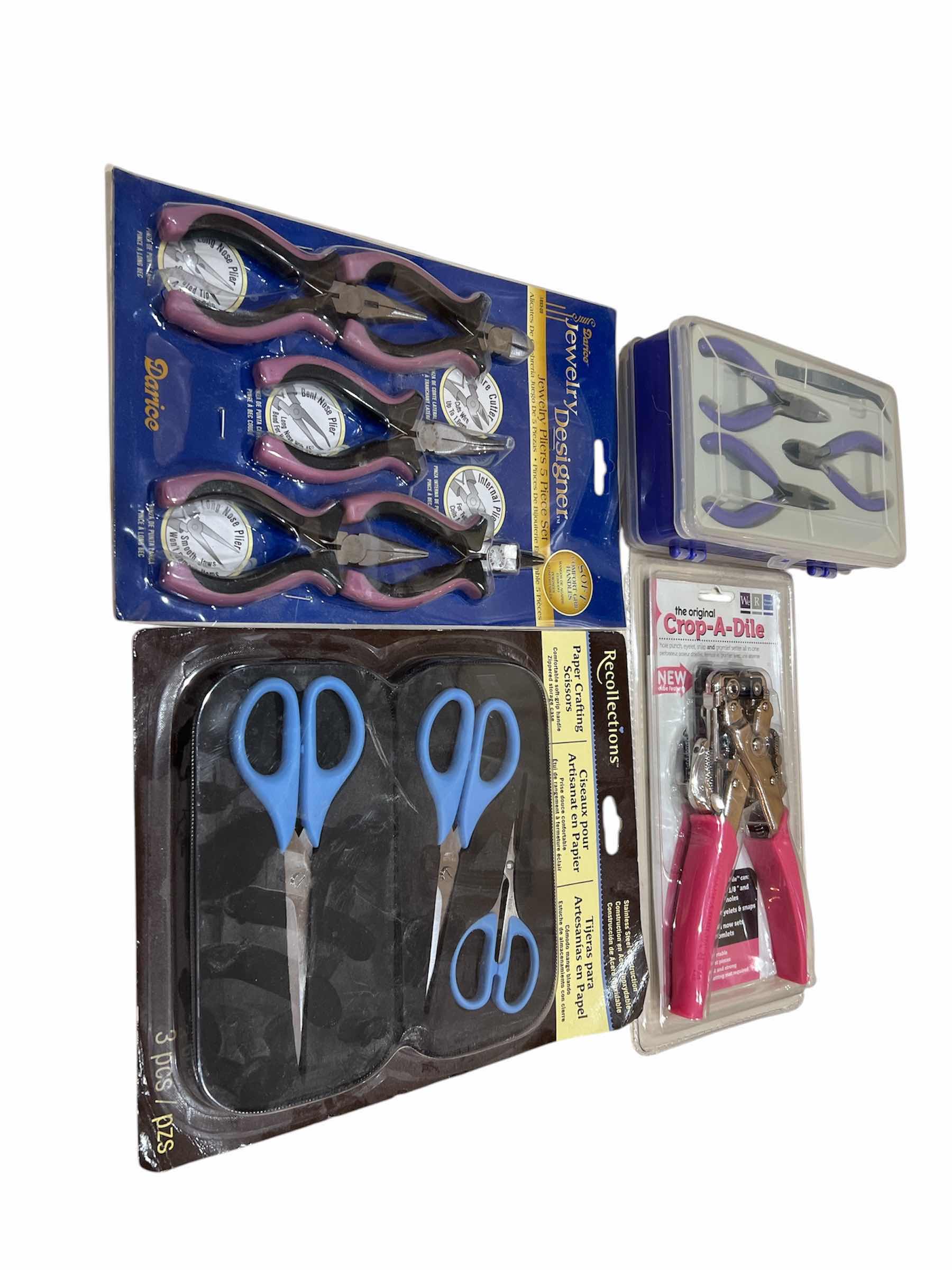Photo 1 of CRAFTING TOOLS - SCISSORS, JEWELRY TOOLS, PUNCH AND PLIERS