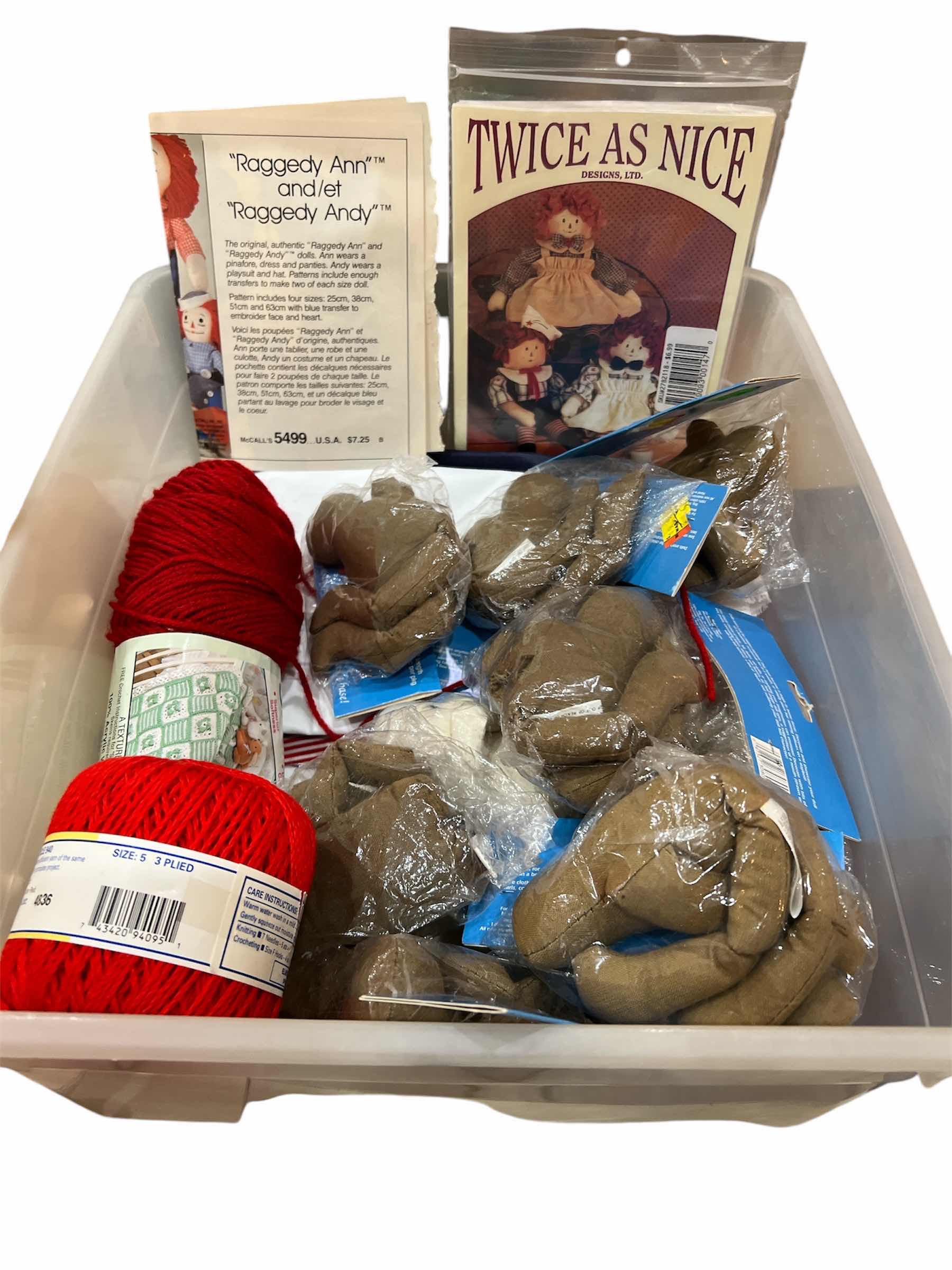 Photo 1 of SOFT BODY DOLLS AND ANIMALS TOTE- BODIES, FANRIC, PATTERNS, YARN AND MORE