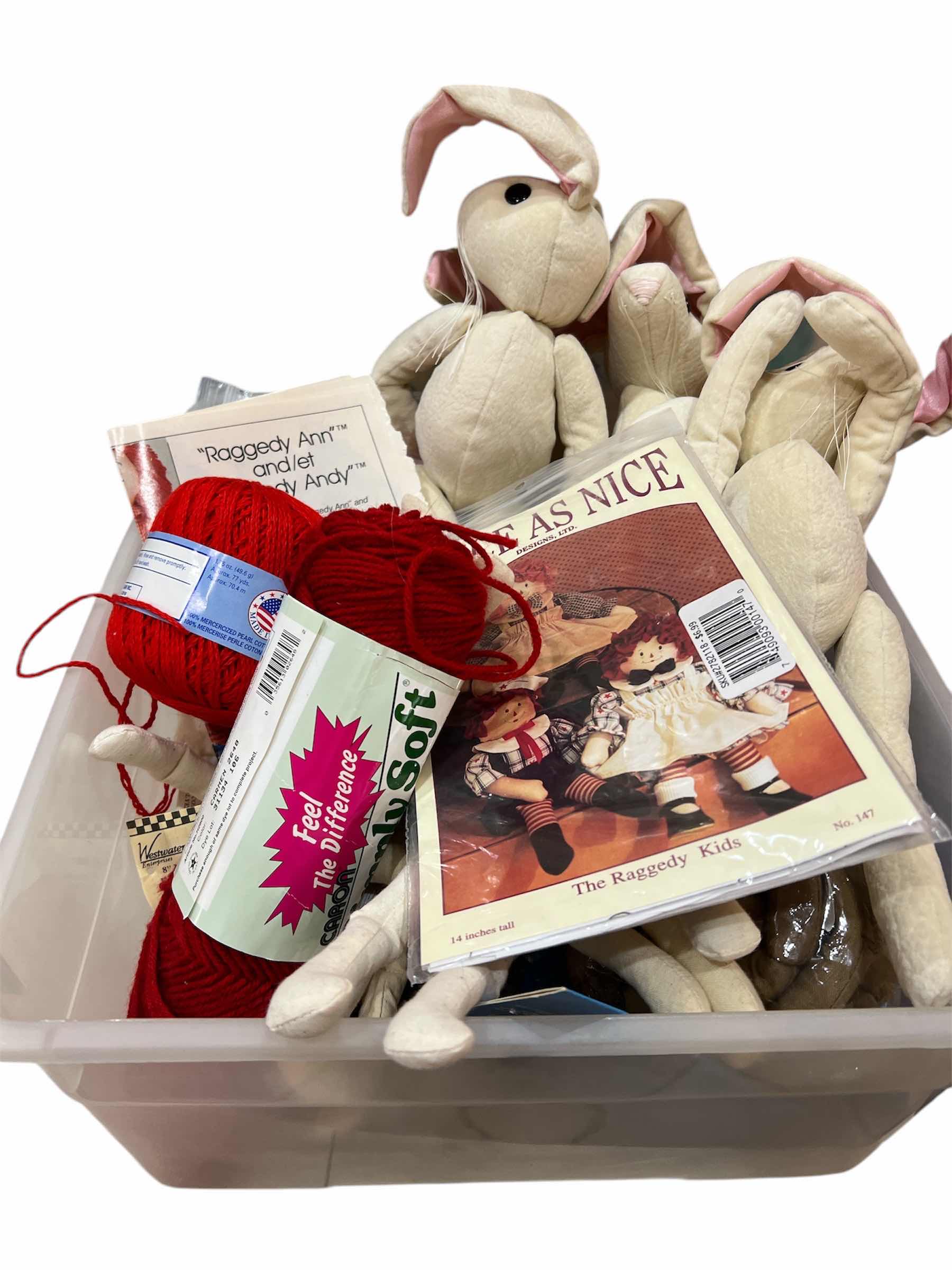 Photo 1 of SOFT BODY DOLLS AND ANIMALS TOTE- BODIES, FANRIC, PATTERNS, YARN AND MORE