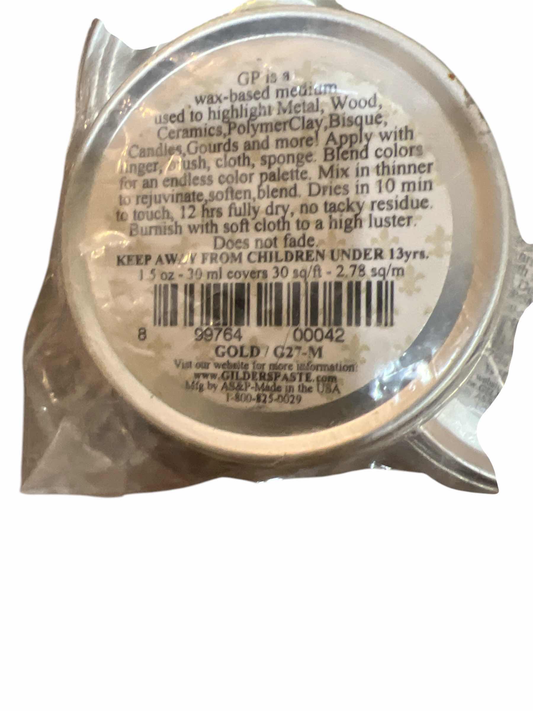 Photo 1 of 10 - TINS OF BAROQUE ARTS BRAND GILDERS PASTE VARIOUS COLORS