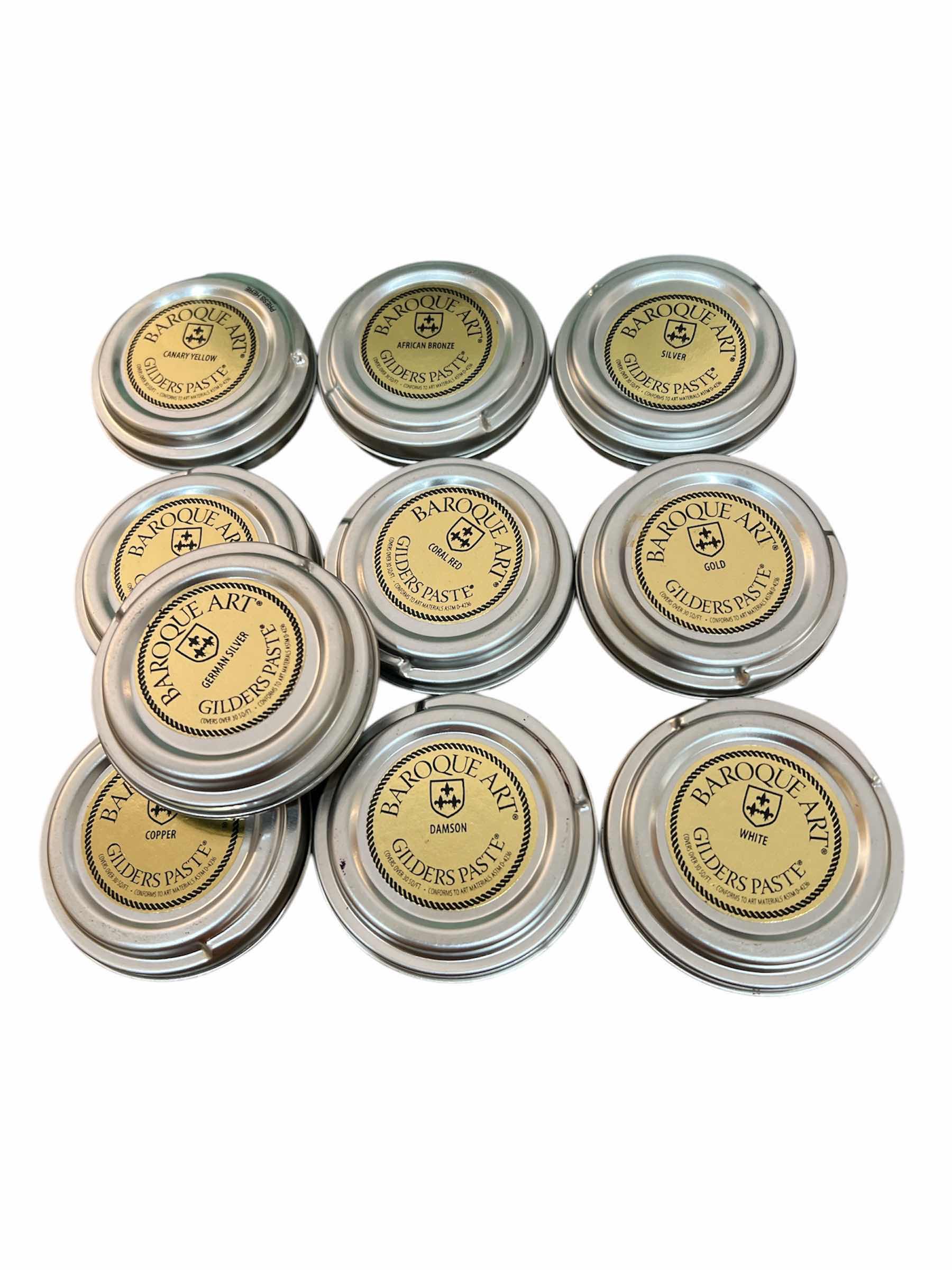 Photo 1 of 10 - TINS OF BAROQUE ARTS BRAND GILDERS PASTE VARIOUS COLORS