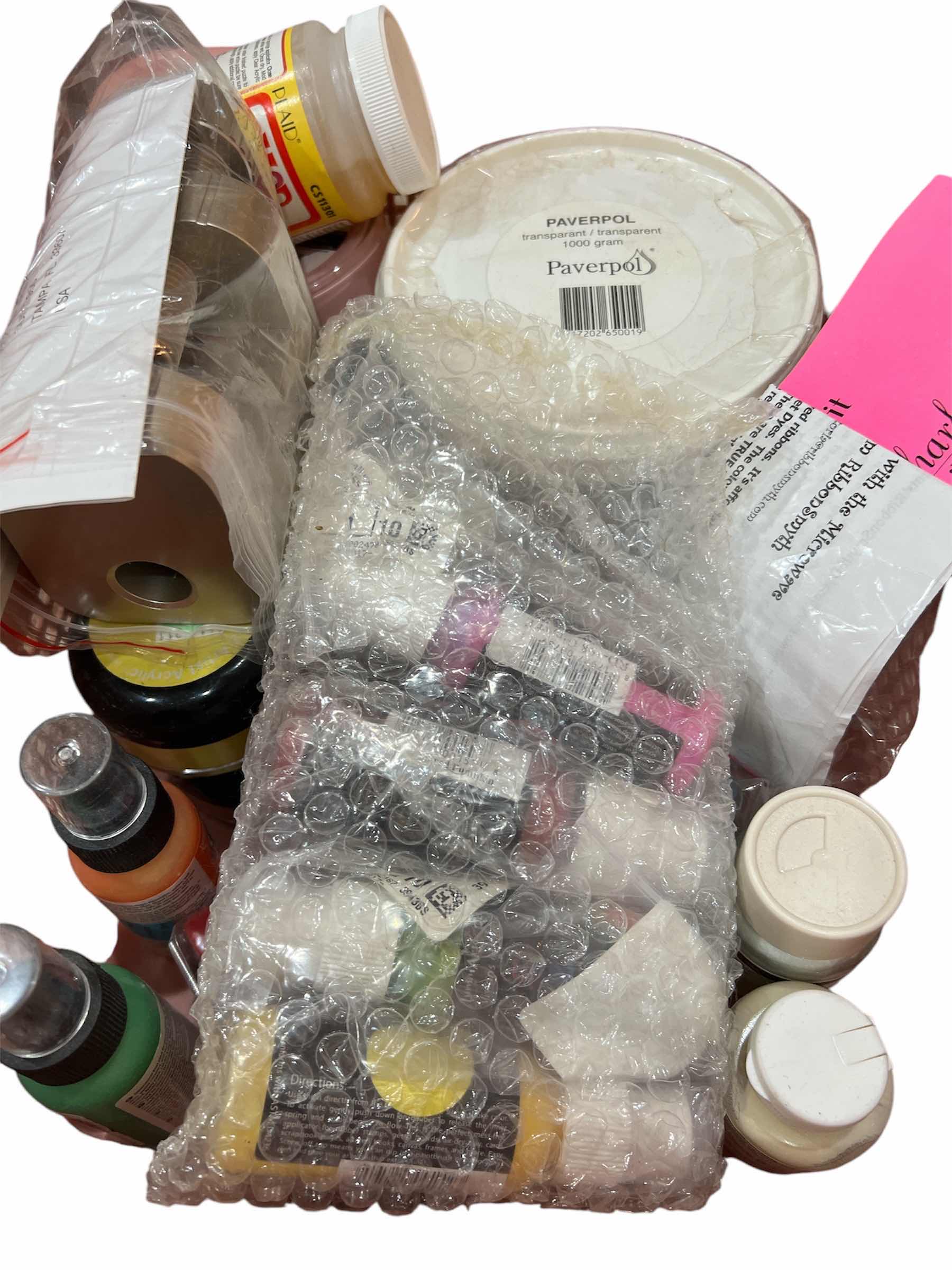 Photo 1 of TUB OF PAINTS AND PAINTING SUPPLIES