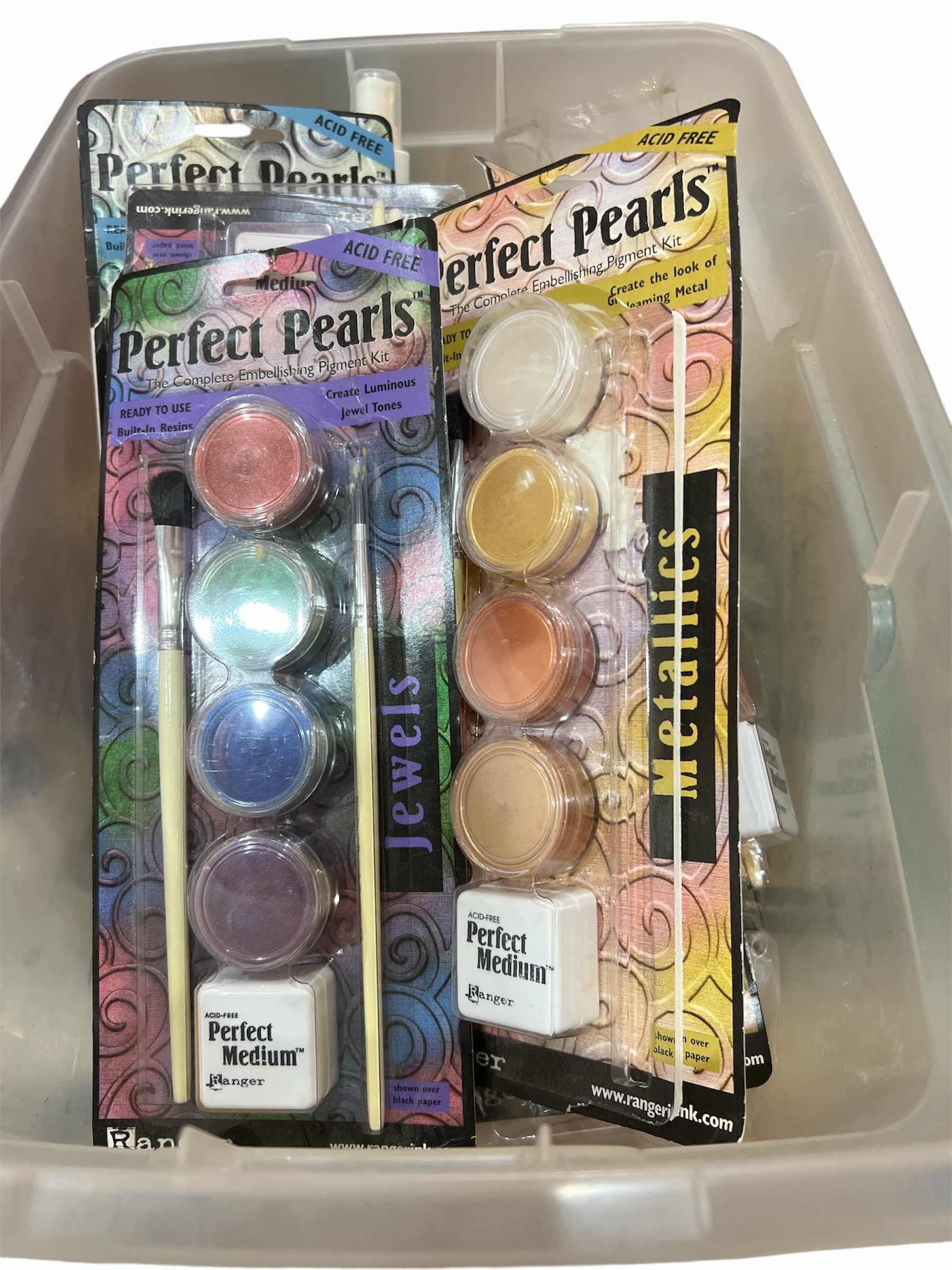 Photo 1 of BOX OF CRAFTING SUPPLIES - FLORAL, PAINTING AND MORE