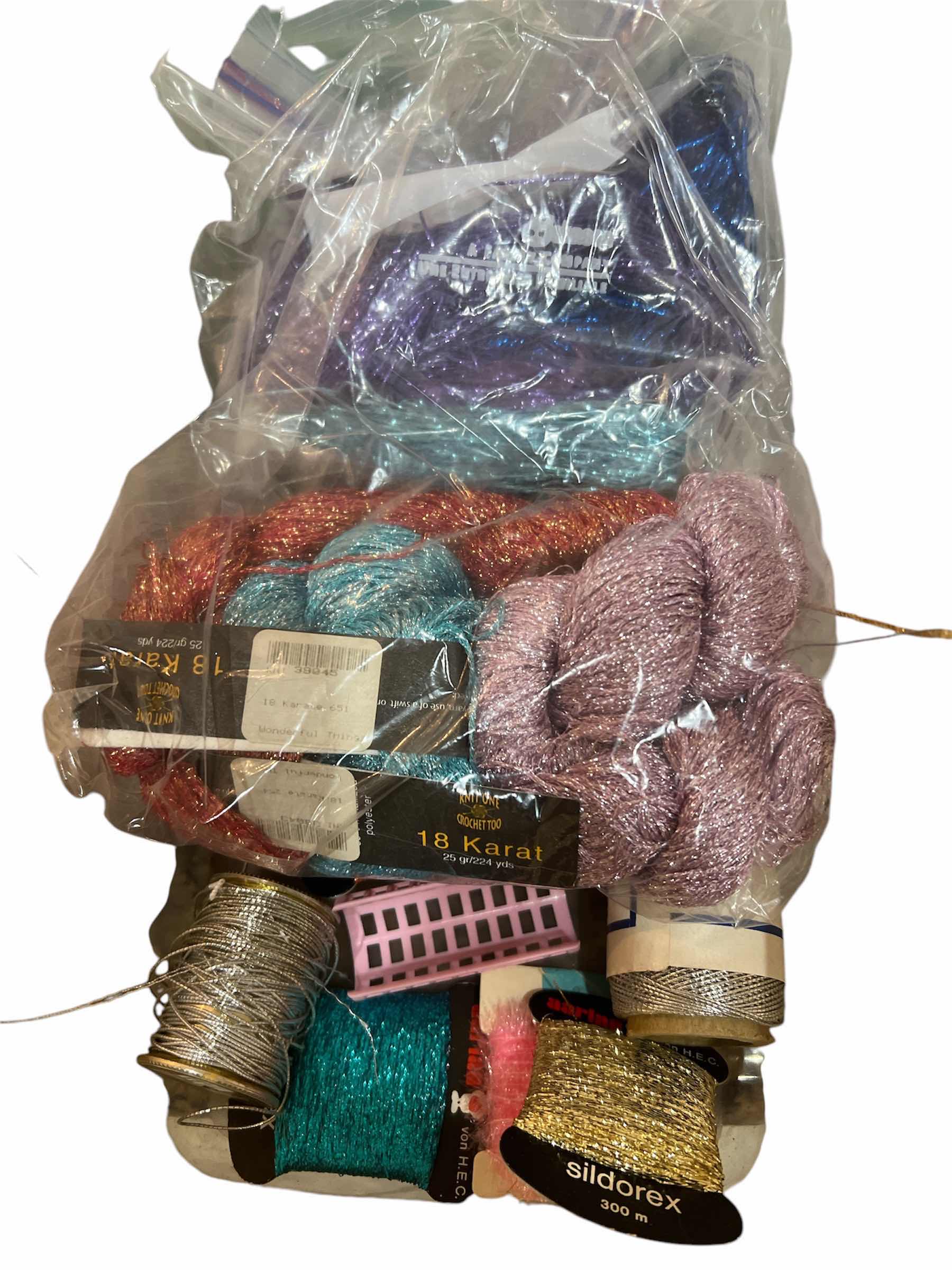 Photo 1 of TOTE OF ASSORTED EMBROIDERY THREAD AND FLOSS