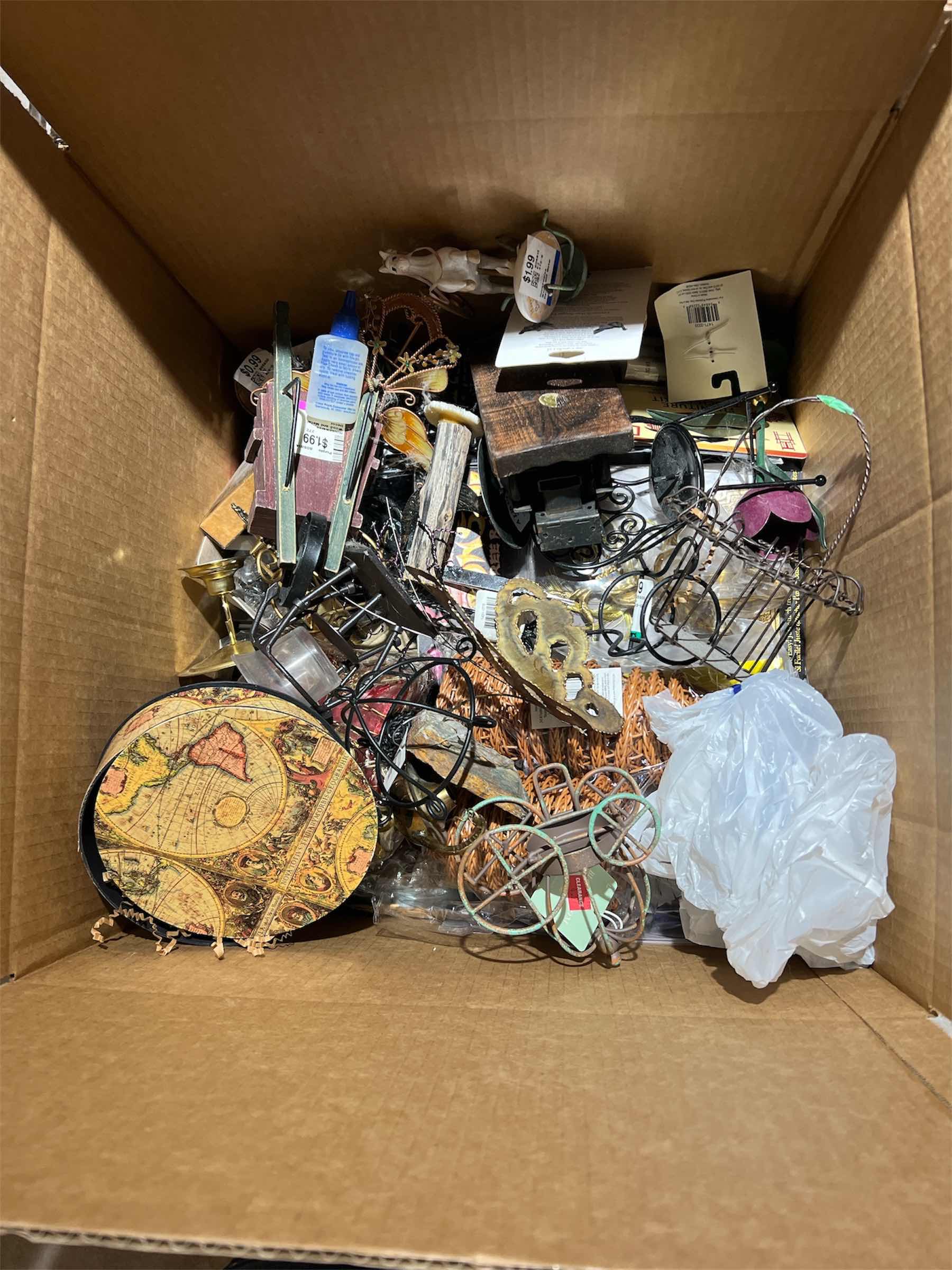 Photo 1 of BOX OF CRAFTING ITEMS FOR HOME DECOR PROJECTS