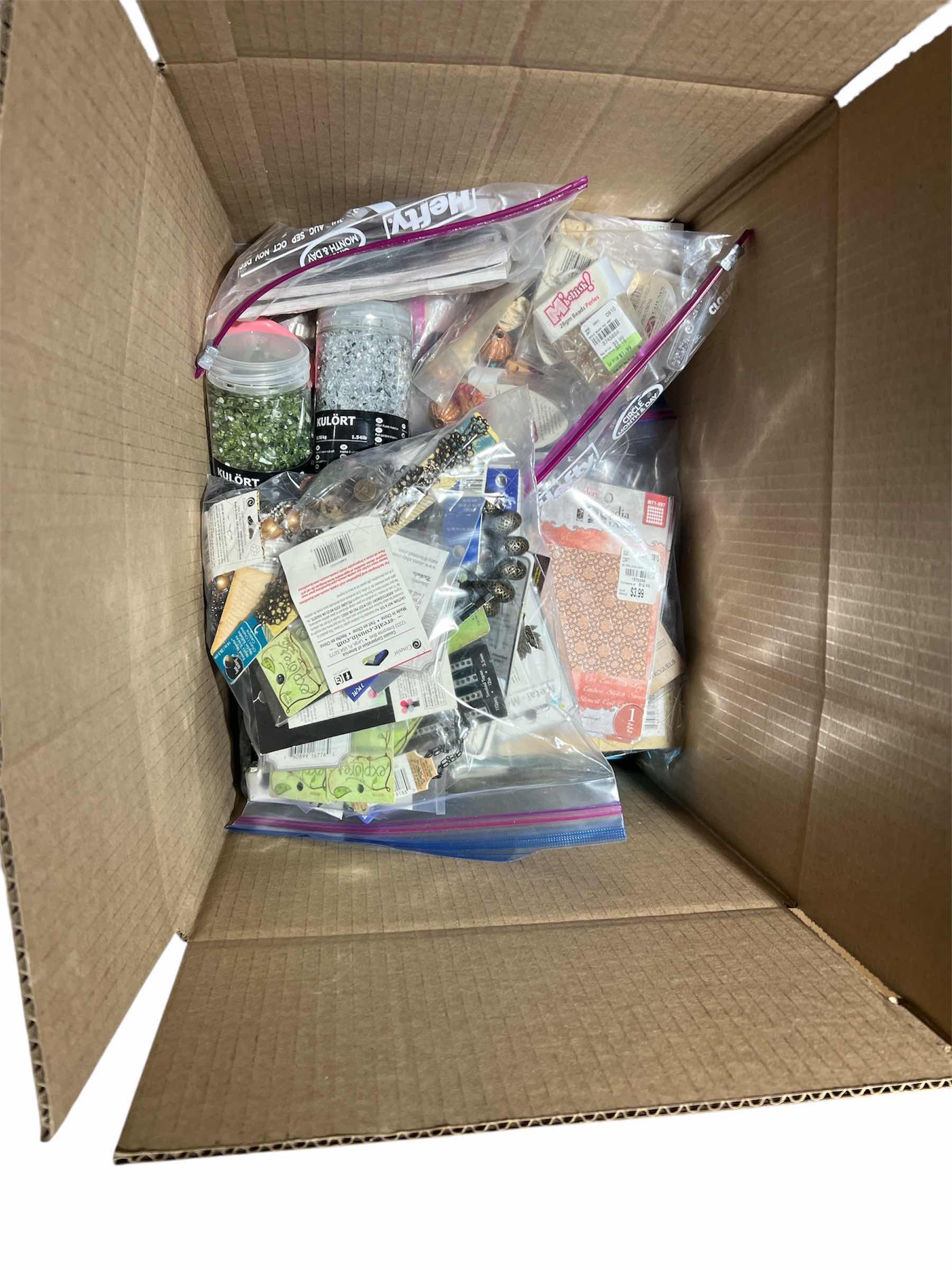 Photo 1 of BOX OF SCISSORS, CRAFTING SUPPLIES AND MORE