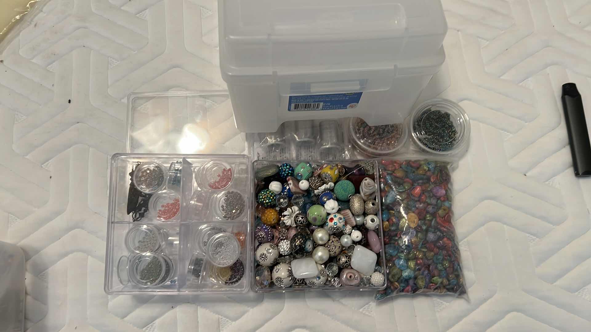 Photo 1 of BEADS, WIRE AND CRAFTING CONTAINER