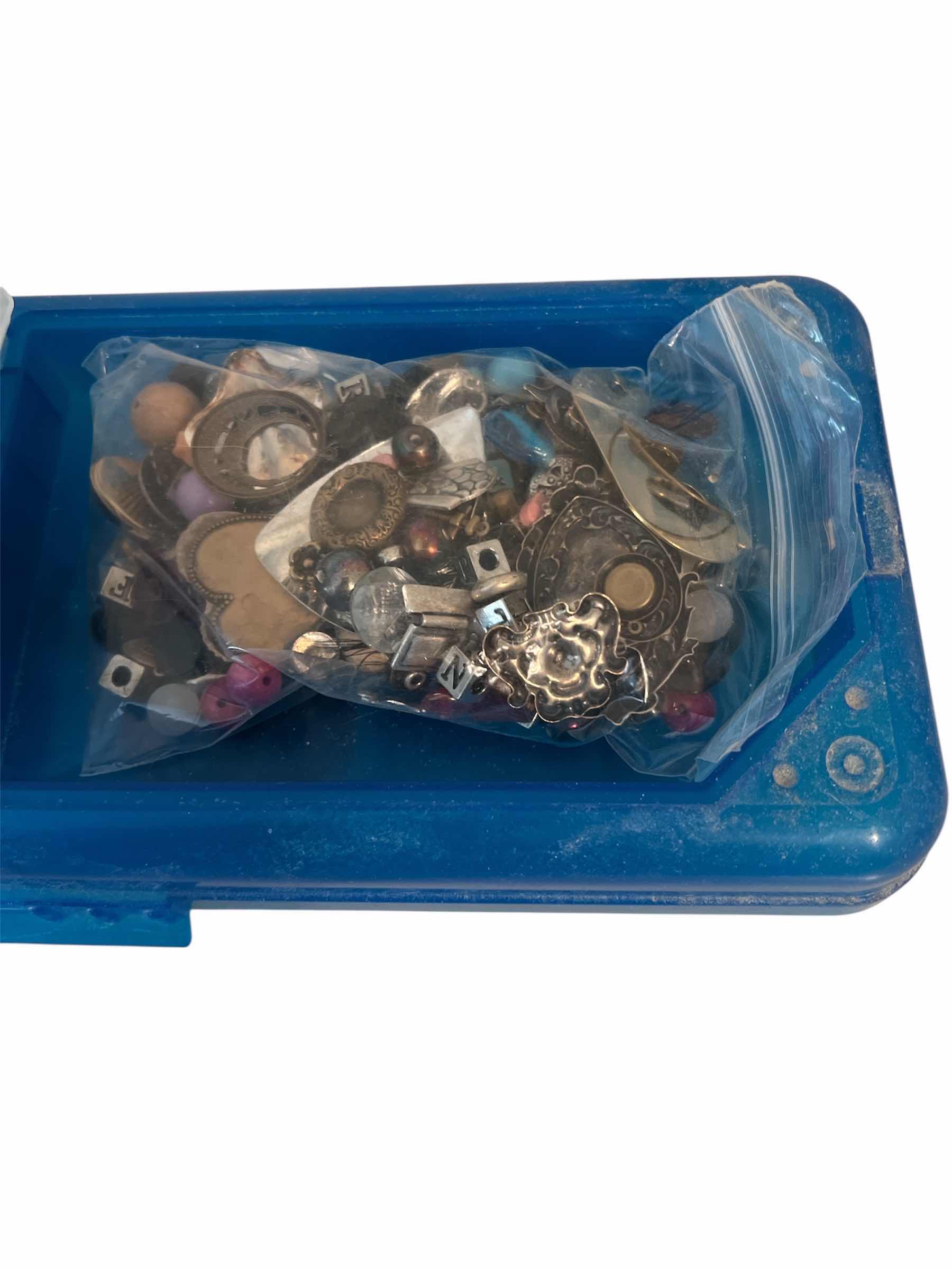 Photo 1 of ORGANIZER BOX AND CONTENTS OF METAL JEWELRY MAKING SUPPLIES