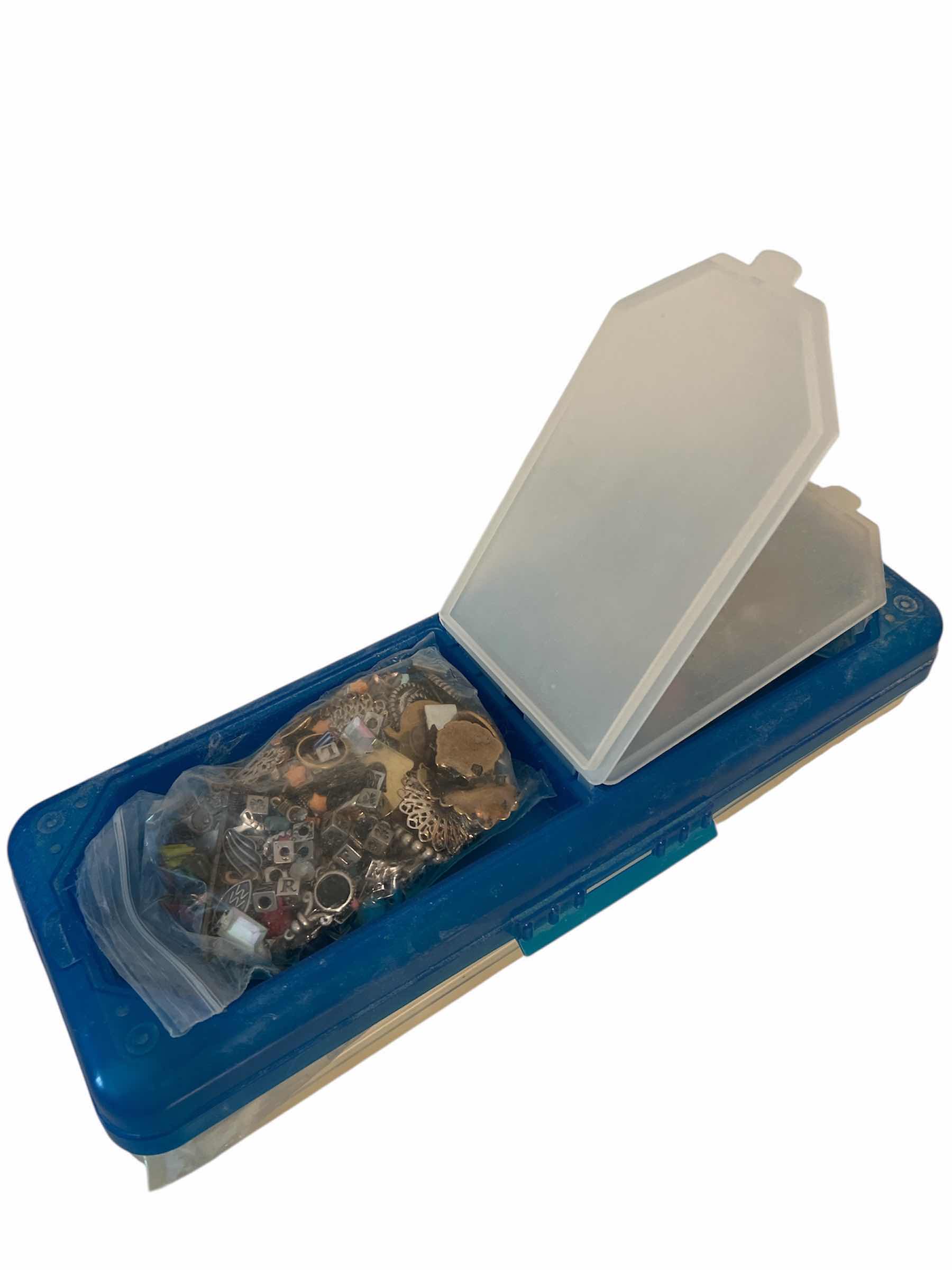 Photo 1 of ORGANIZER BOX AND CONTENTS OF METAL JEWELRY MAKING SUPPLIES