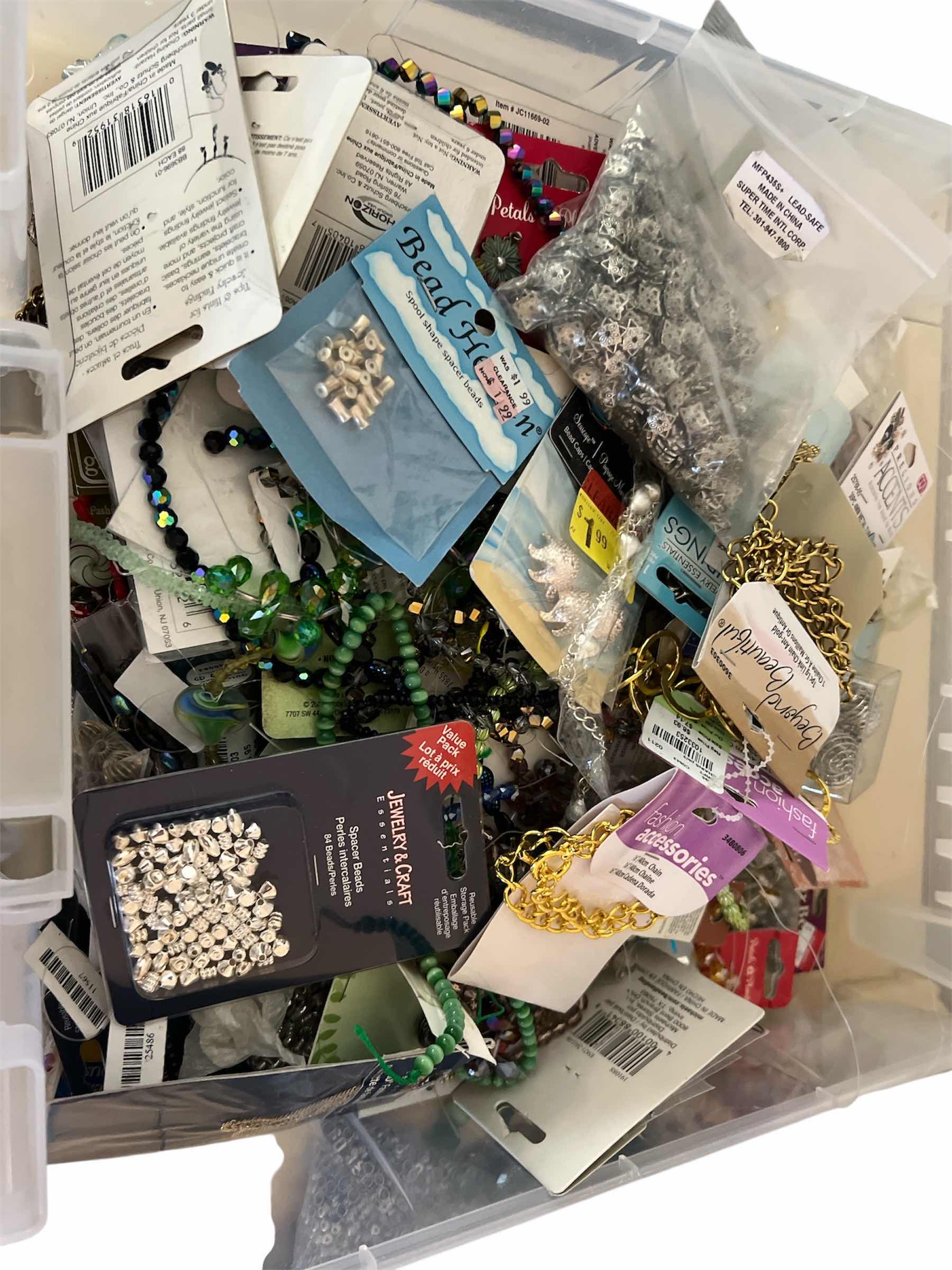Photo 1 of TOTE AND CONTENTS - JEWELRY AND CRAFT BEADS