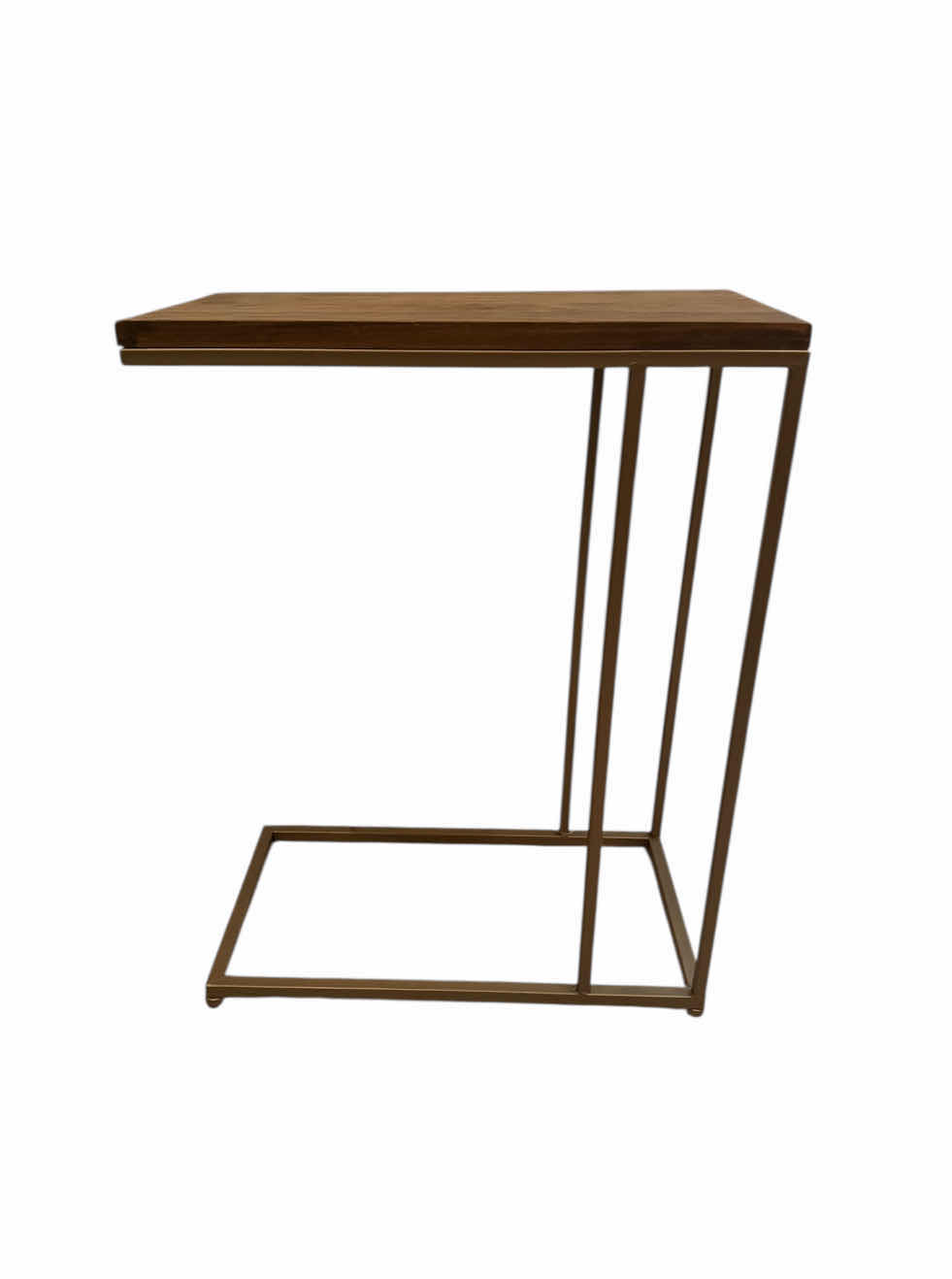 Photo 1 of SIDE TABLE, C- SHAPED WND TABLE, METAL AND WOODEN TABLE 20” X 11” X H26.5”