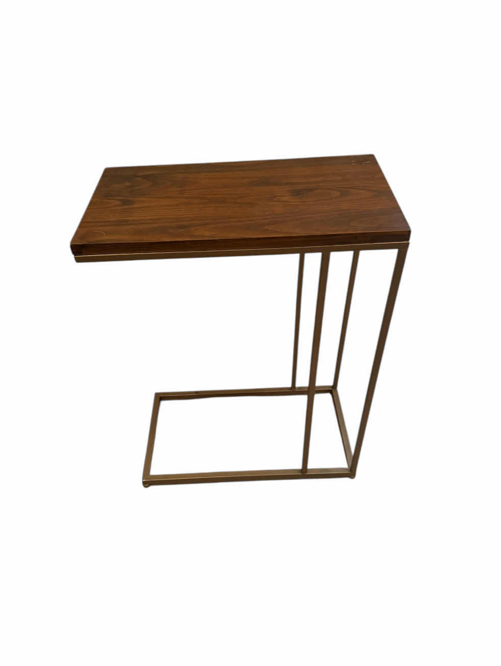 Photo 1 of SIDE TABLE, C- SHAPED WND TABLE, METAL AND WOODEN TABLE 20” X 11” X H26.5”