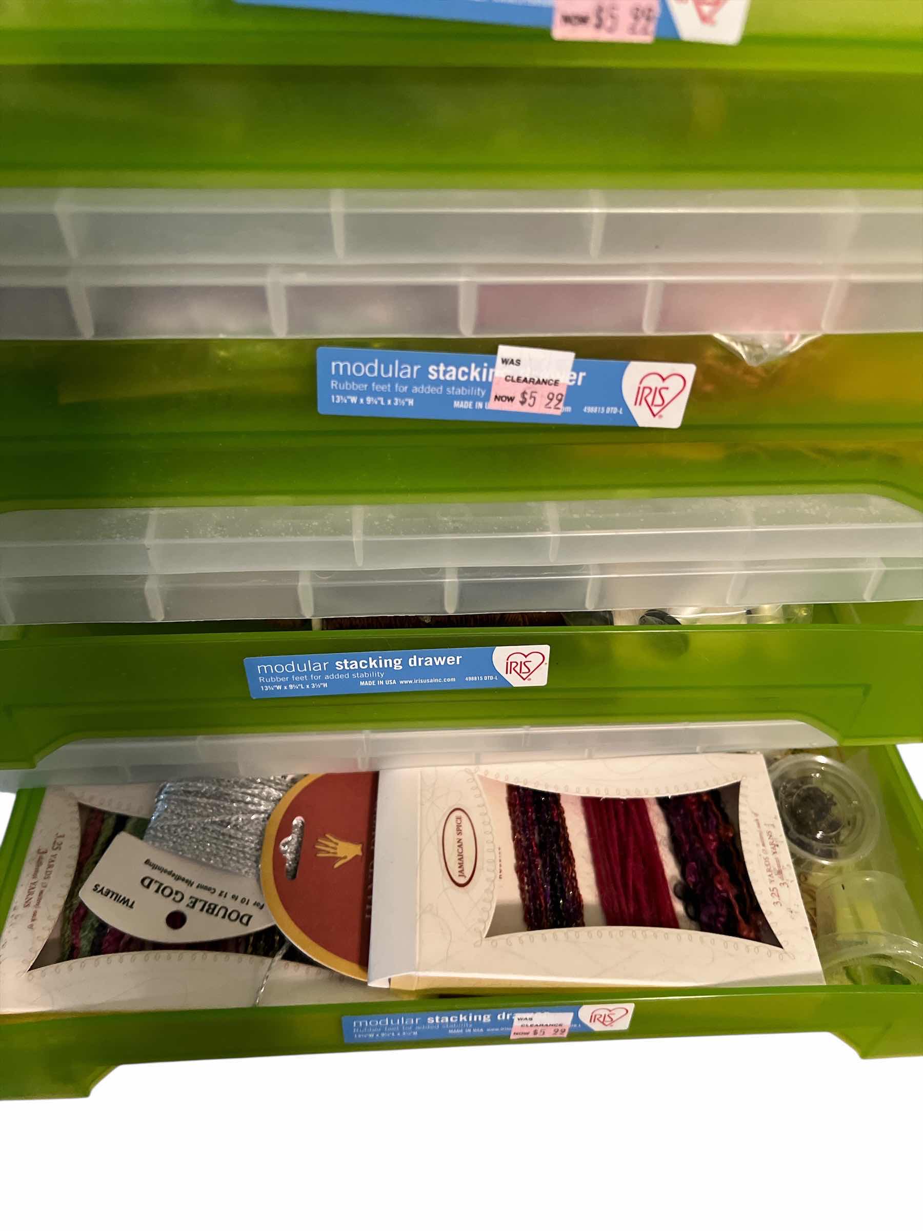 Photo 1 of LOT OF 5 ORGANIZERS AND CONTENTS - MISC CRAFT SUPPLIES