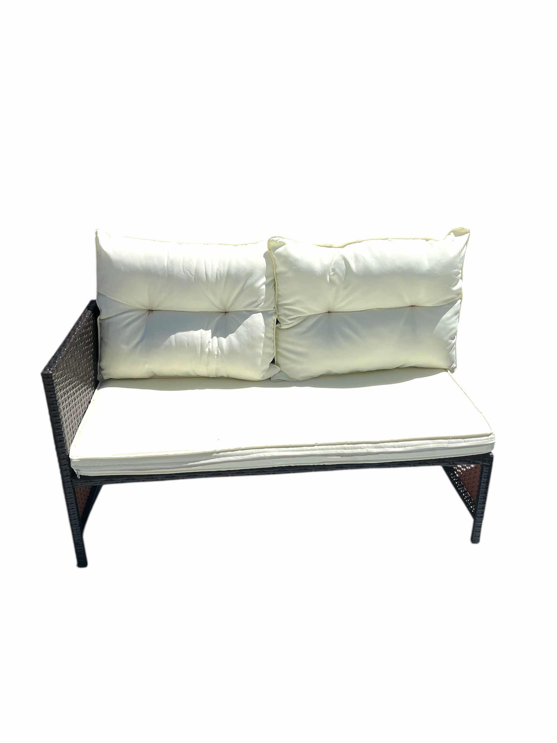 Photo 1 of KADYN PATIO FURNITURE SET PART 1/3 OUTDOOR WHITE WATERPROOF AND BROWN WICKER