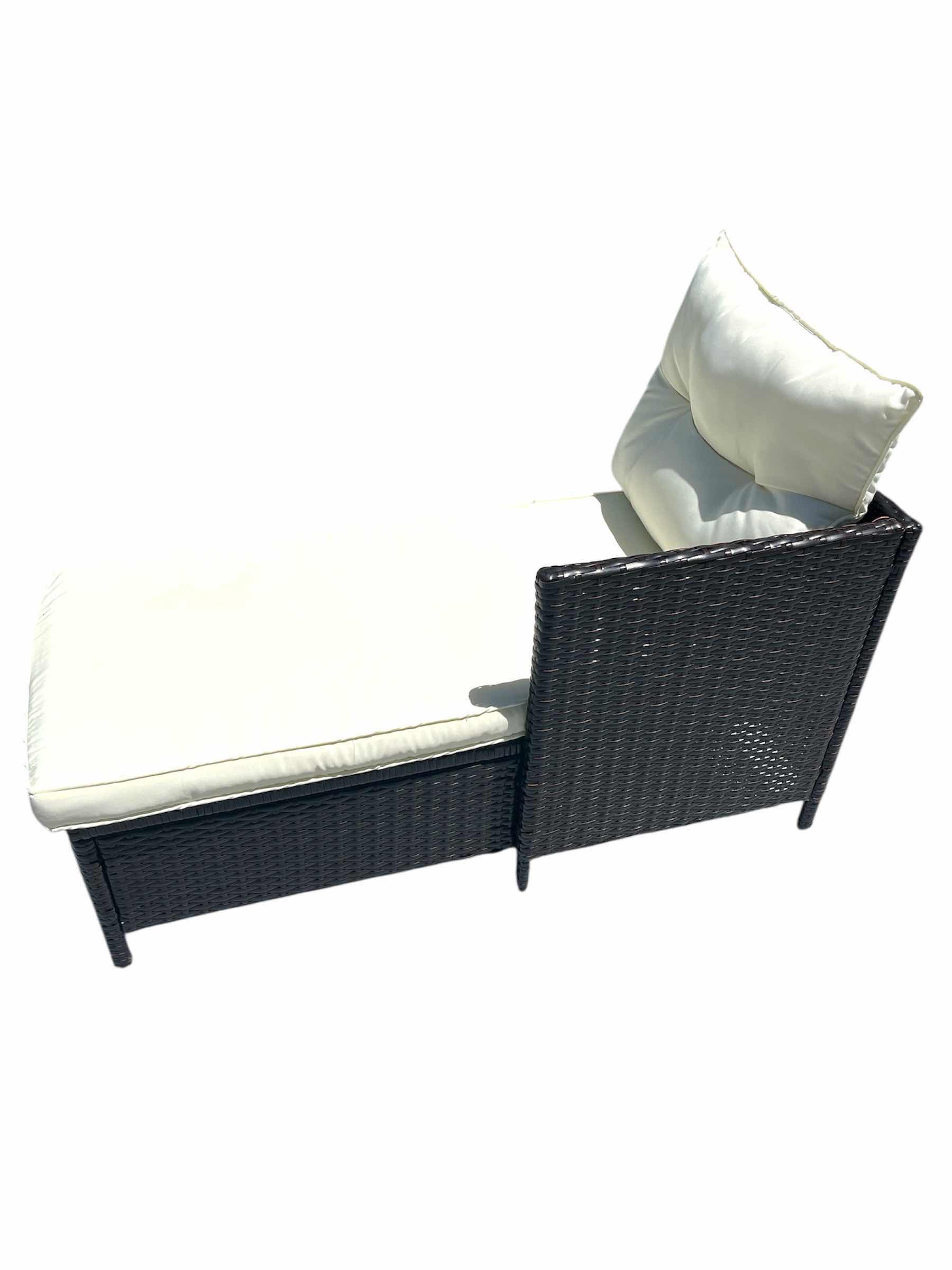 Photo 1 of KADYN PATIO FURNITURE SET PART 2/3 OUTDOOR WHITE WATERPROOF AND BROWN WICKER