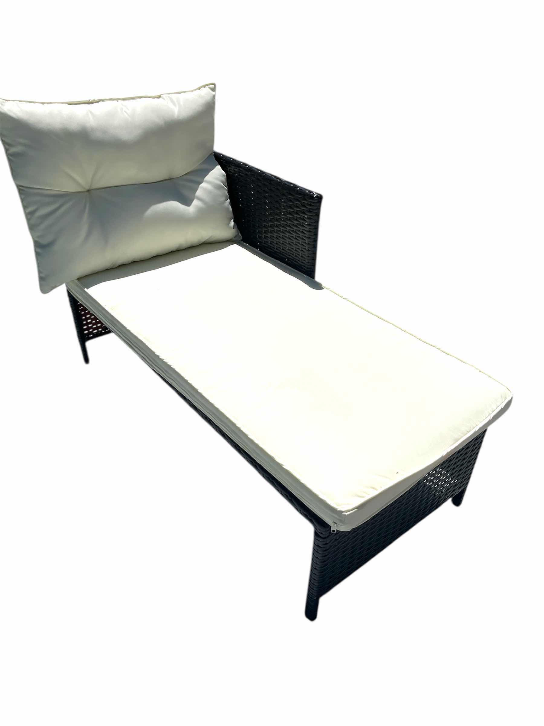 Photo 1 of KADYN PATIO FURNITURE SET PART 2/3 OUTDOOR WHITE WATERPROOF AND BROWN WICKER