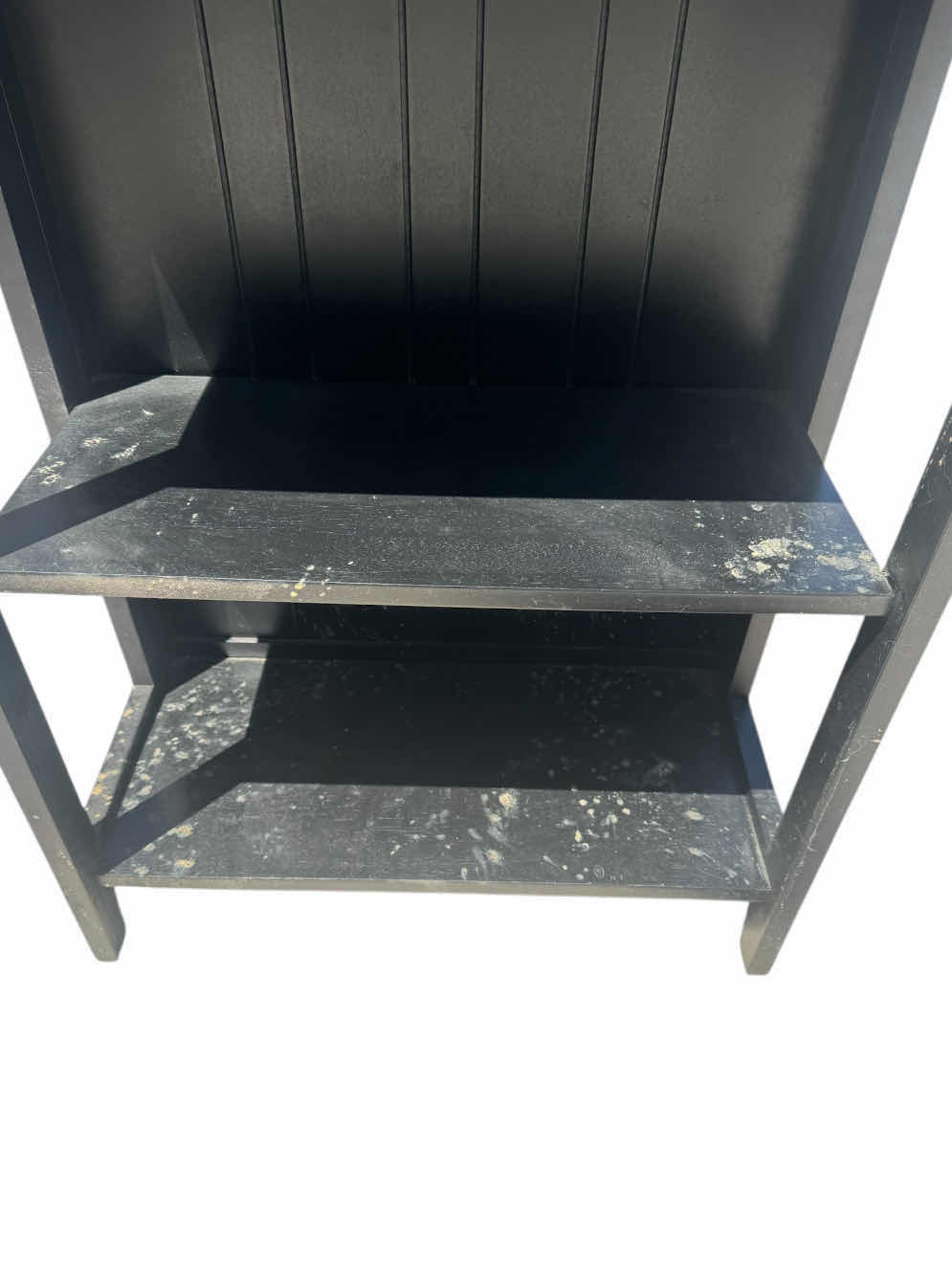 Photo 1 of 2- WOODEN BOOKCASE, WOODEN SHELVES, BLACK
4-TIER SHELF
11.5” X 14” X H49”
8-TIER SHELF
22” X 8” X H73”