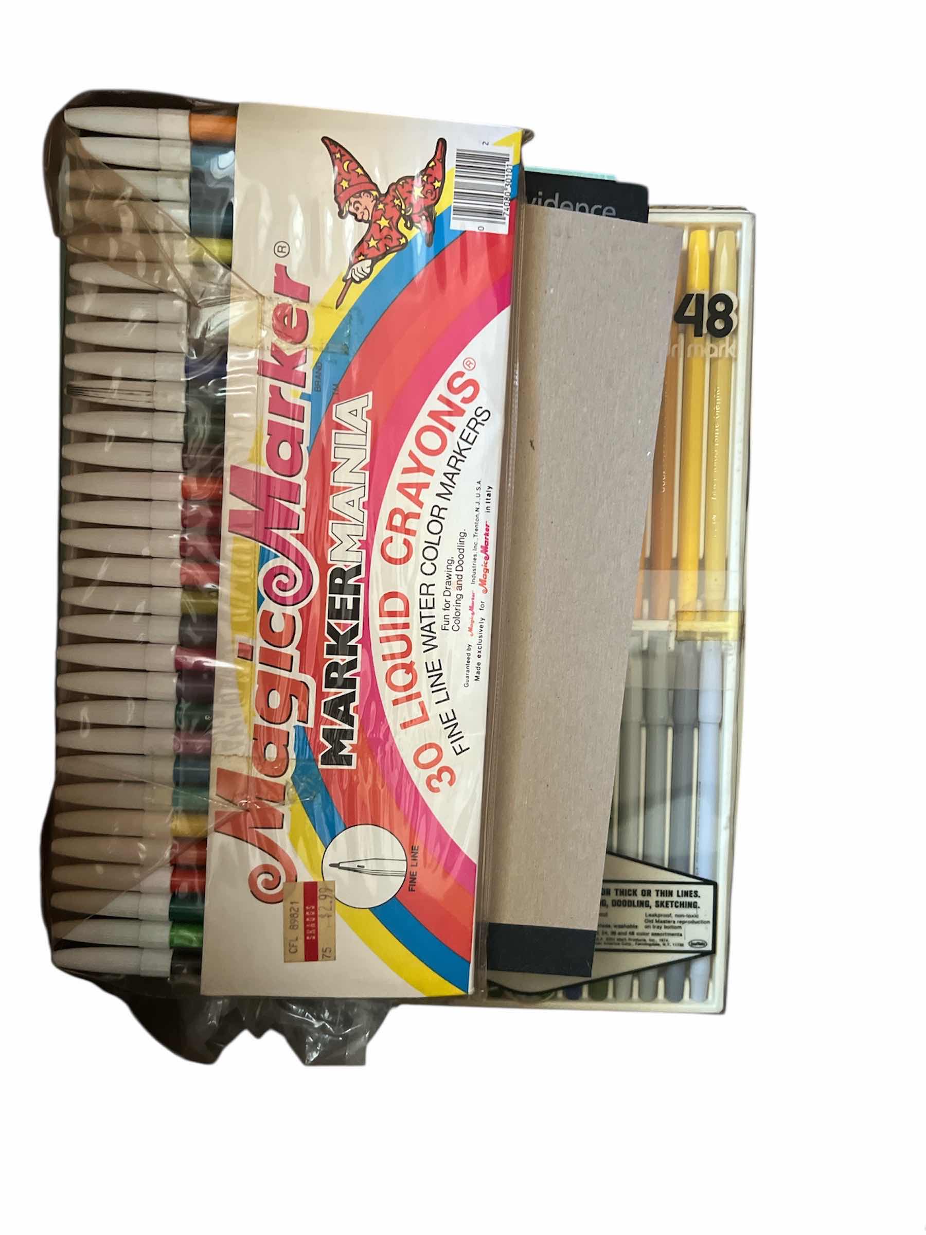 Photo 1 of BOX OF OFFICE SUPPLIES: STATIONARY, NOTE BOOKS, MARKERS AND MORE