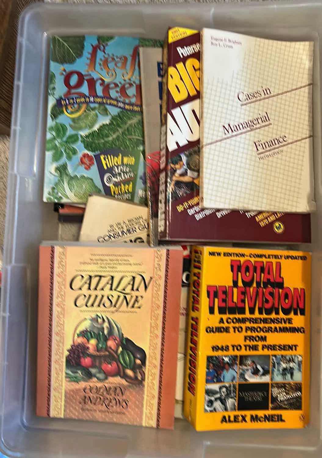 Photo 1 of 2- CONTAINERS IF ASSORTED BOOKS