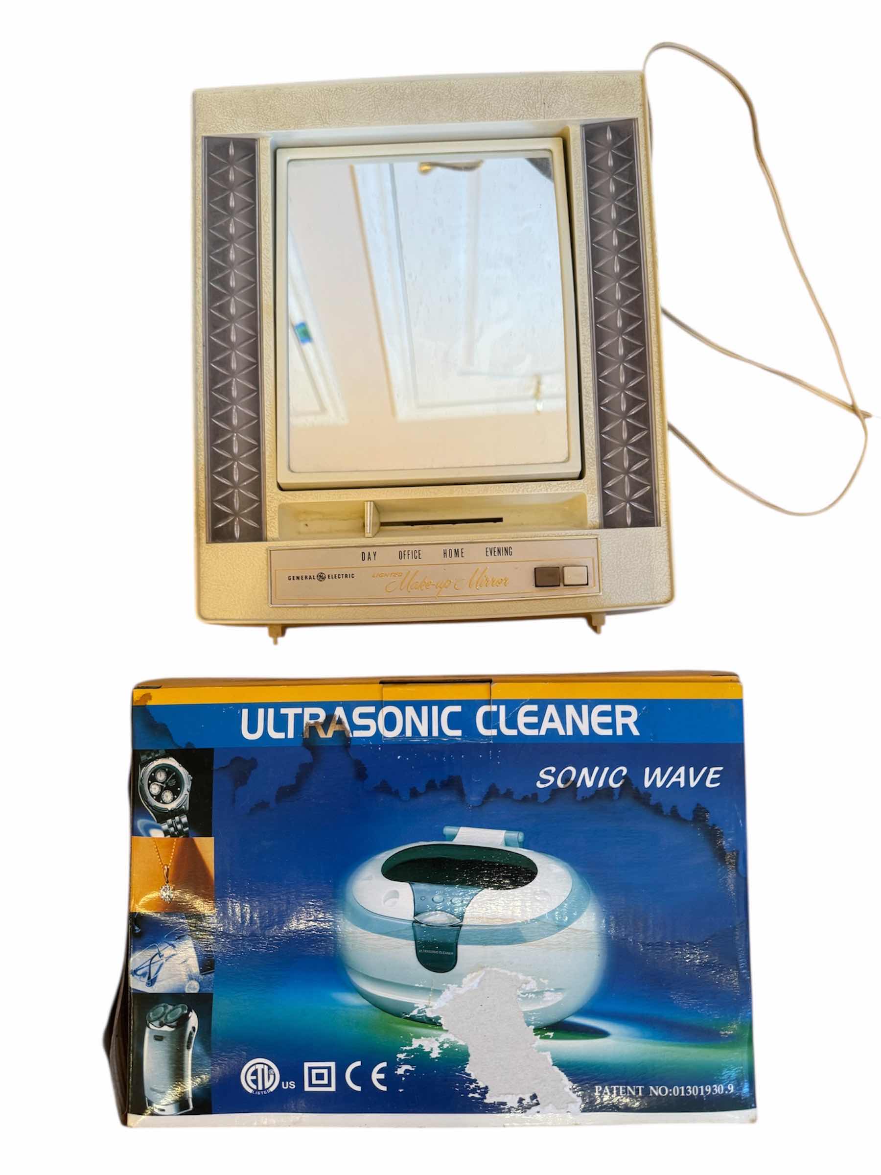 Photo 1 of NATURAL WONDER HAIR DRYER, VIDAL SASSON IONIC STYLER DRYER, ULTRASONIC CLEANER, AND VINTAGE MAKEUP MIRROR VANITY