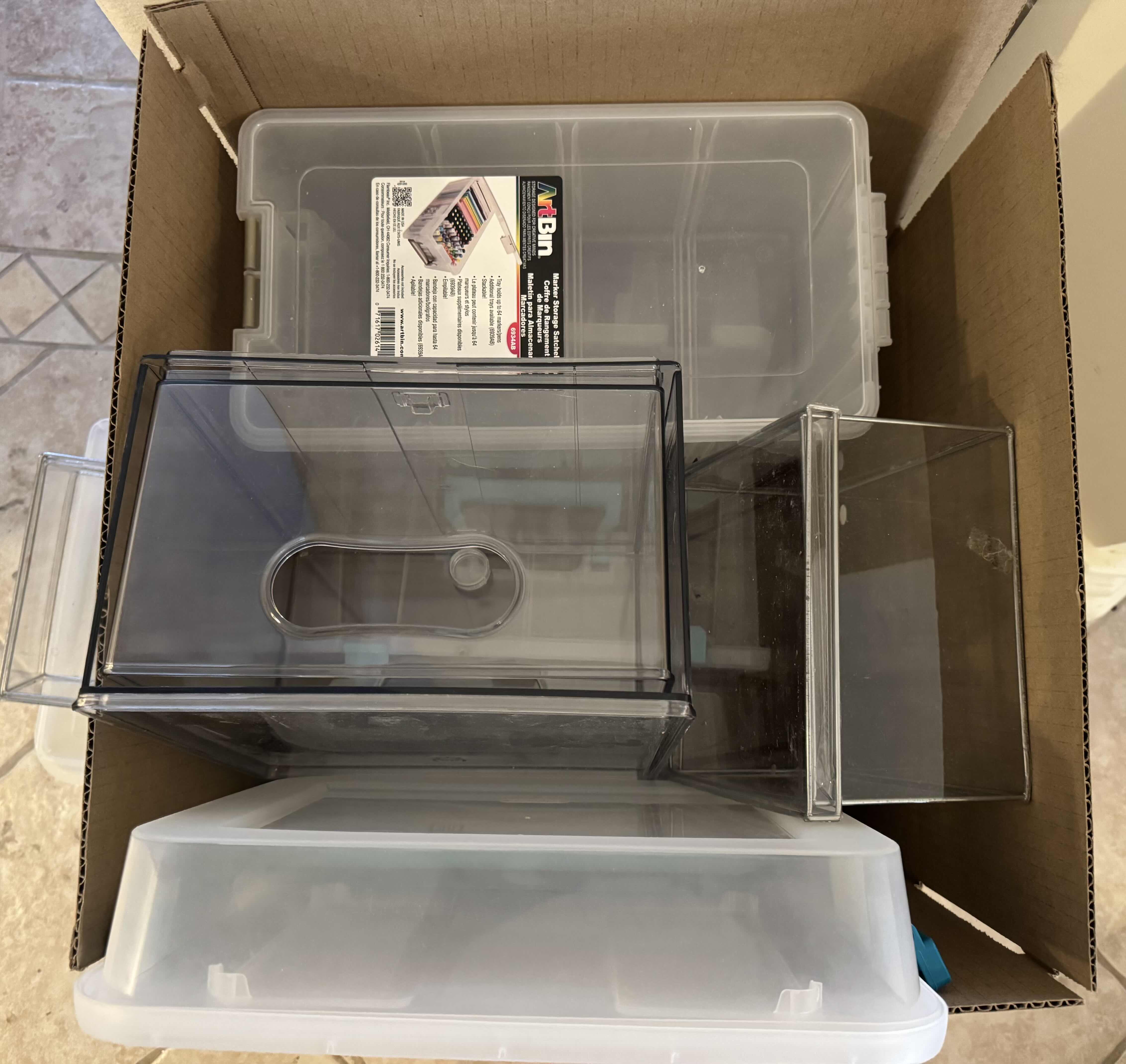 Photo 1 of BOX OF ASSORTED STORAGE CONTAINERS