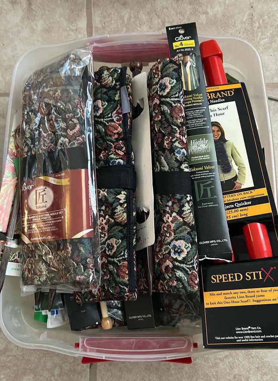 Photo 1 of CONTENTS OF CONTAINER ASSORTED KNITTING NEEDLES