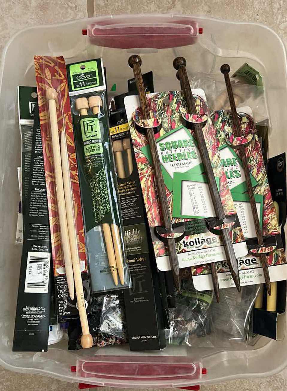 Photo 1 of CONTENTS OF CONTAINER ASSORTED KNITTING NEEDLES