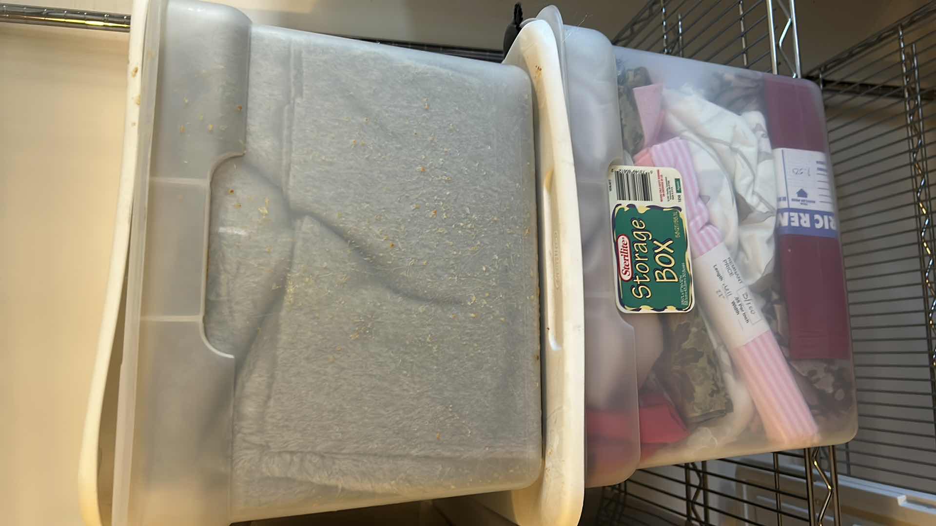 Photo 1 of 4- PLASTIC CONTAINERS OF ASSORTED FABRIC