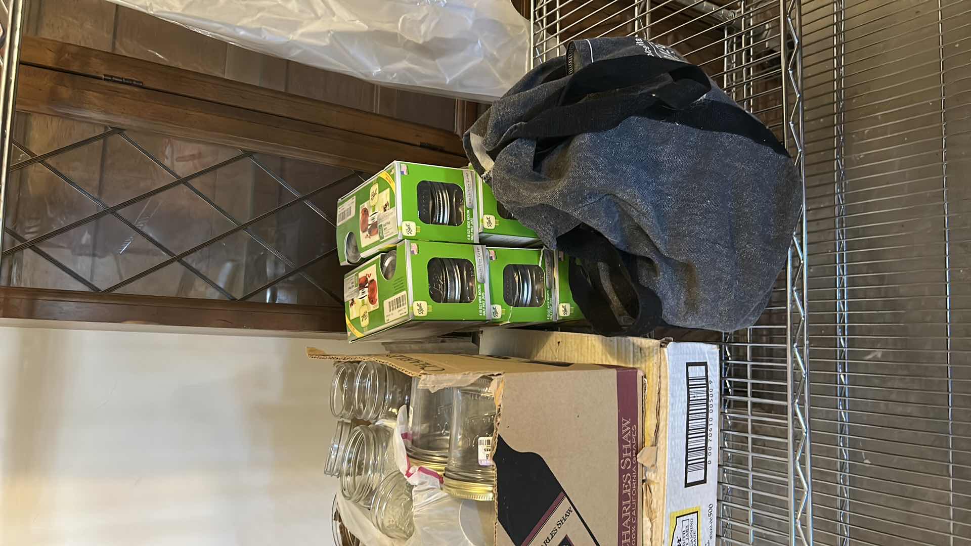 Photo 1 of ASSORTMENT OF MASON JARS SHELF SOLD SEPARATELY
