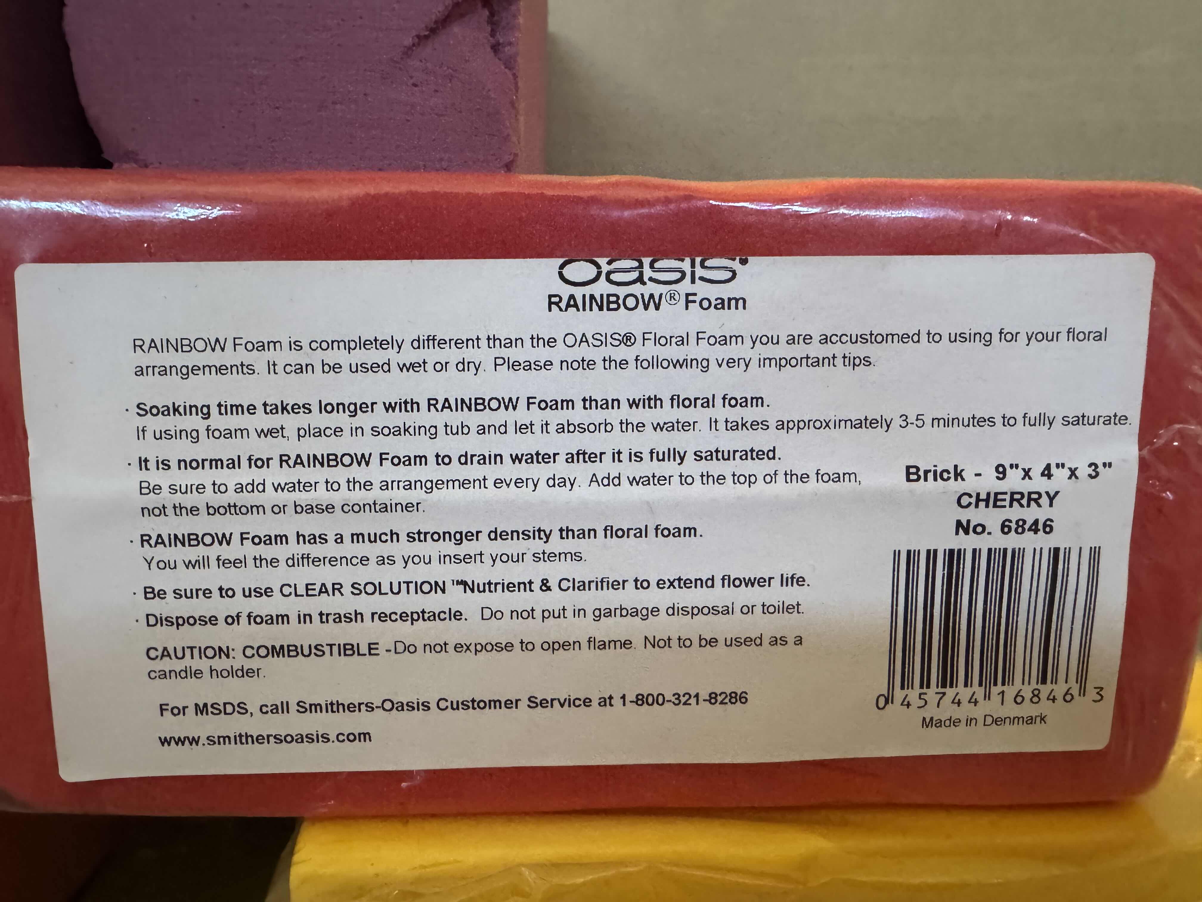 Photo 1 of BOX OF 20 WHITE SHEETS 1”X 24”X H36” STYROFOAM AND 24 RAINBOW FOAM BRICKS 9” X 4” X H3”