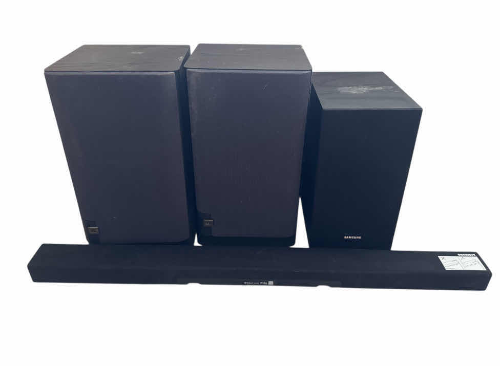 Photo 1 of SPEAKERS AND SOUND BAR, JBL AND SAMSUNG

H16” AND SMALLER