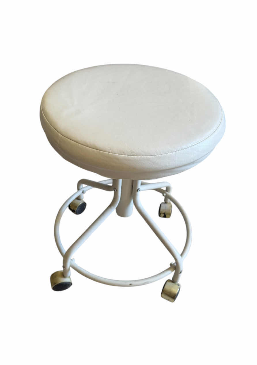 Photo 1 of WHITE METAL ROLLING STOOL