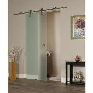 Photo 1 of PINE CRAFT ICE GLASS SLIDING BARN DOOR 38” X 81” 1002075362