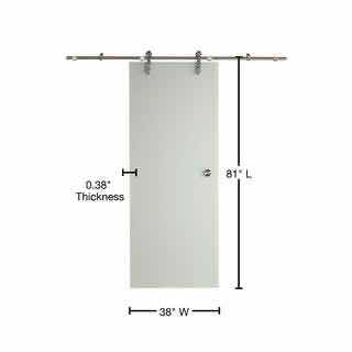 Photo 1 of PINE CRAFT ICE GLASS SLIDING BARN DOOR 38” X 81” 1002075362