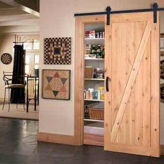 Photo 1 of NEW MASONITE Z-BAR KNOTTY ALDER WOOD COMPLETE INTERIOR BARN DOOR KIT 42” X 84”