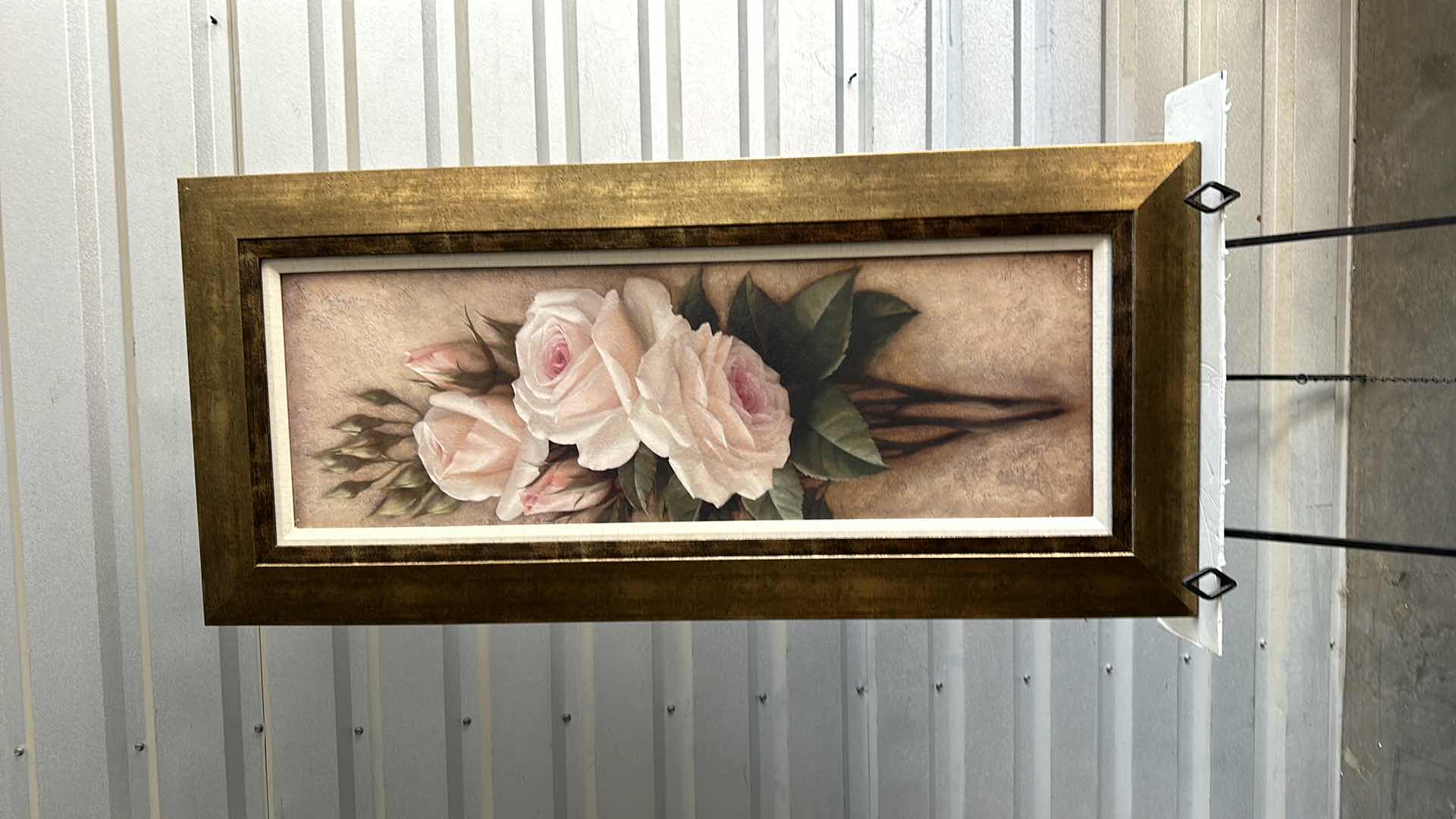 Photo 1 of FRAMED ARTWORK PINK ROSES 20” X 44”