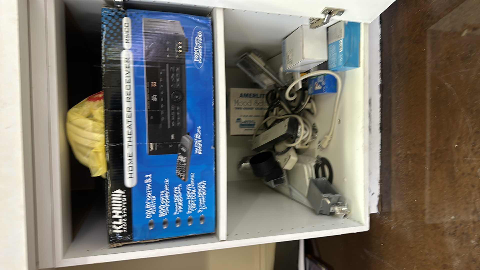 Photo 1 of CONTENTS OF CABINET-ELECTRICAL ITEMS 